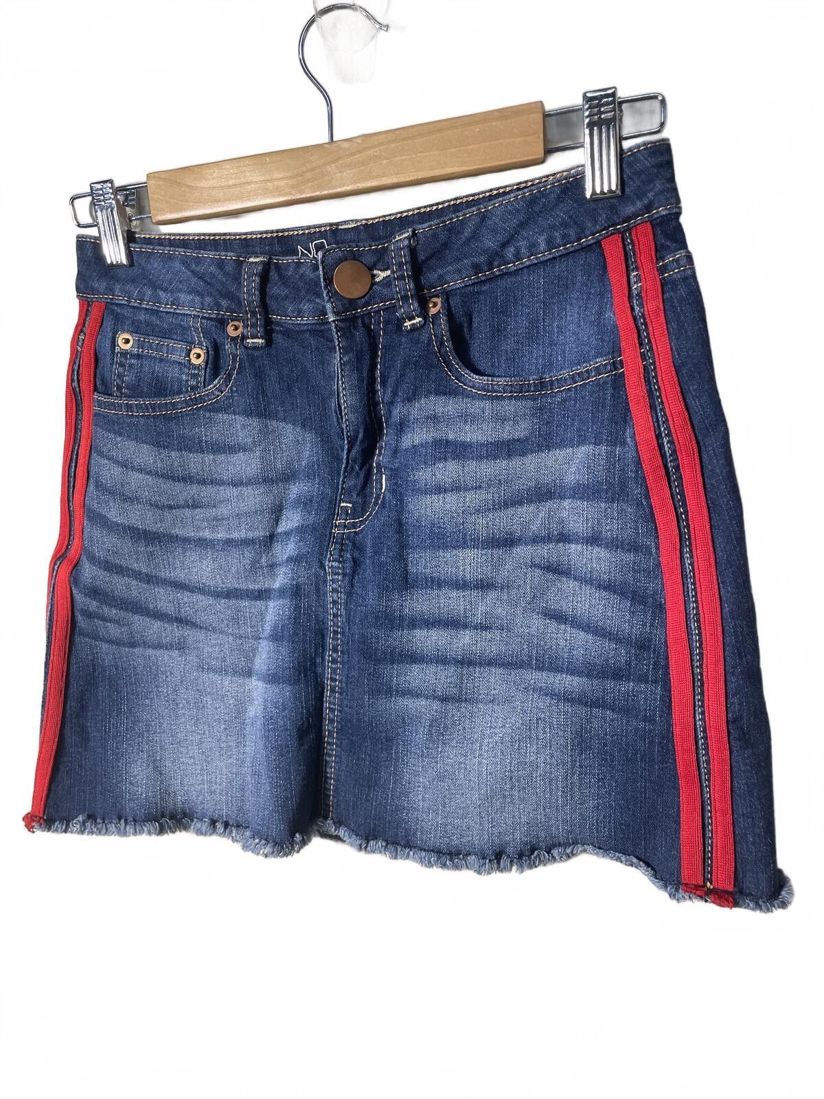 Other No Boundaries Mid Rise Mini Denim Skirt Women's Sz 9 Striped Size 28" / US 6 / IT 42 - 5 Thumbnail