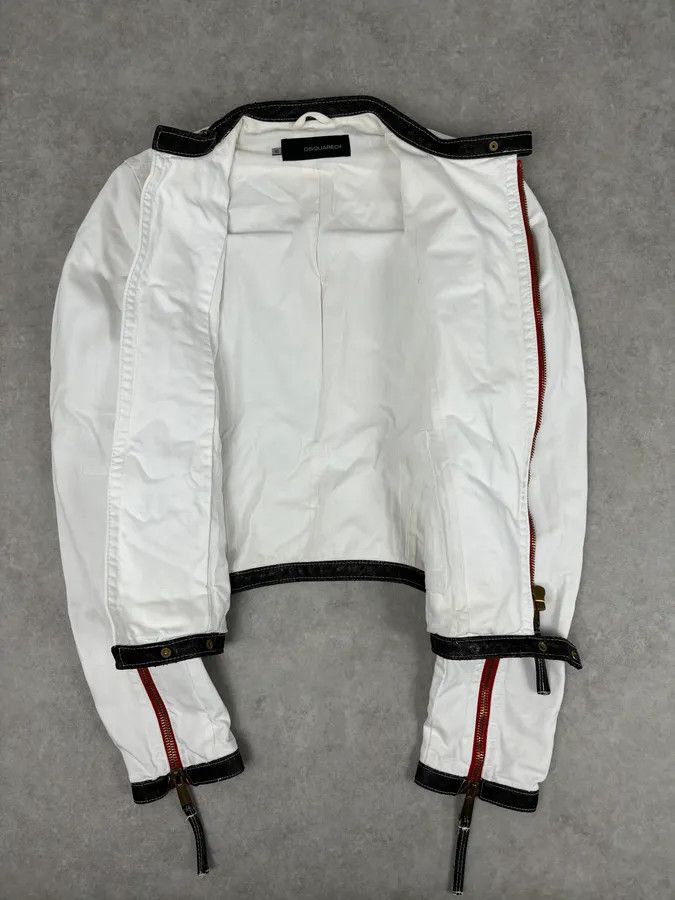 Dsquared2 SS2008 Dsquared2 White Asymmetrical Nylon Contrast Stitch Jacket Size US M / EU 48-50 / 2 - 7 Thumbnail