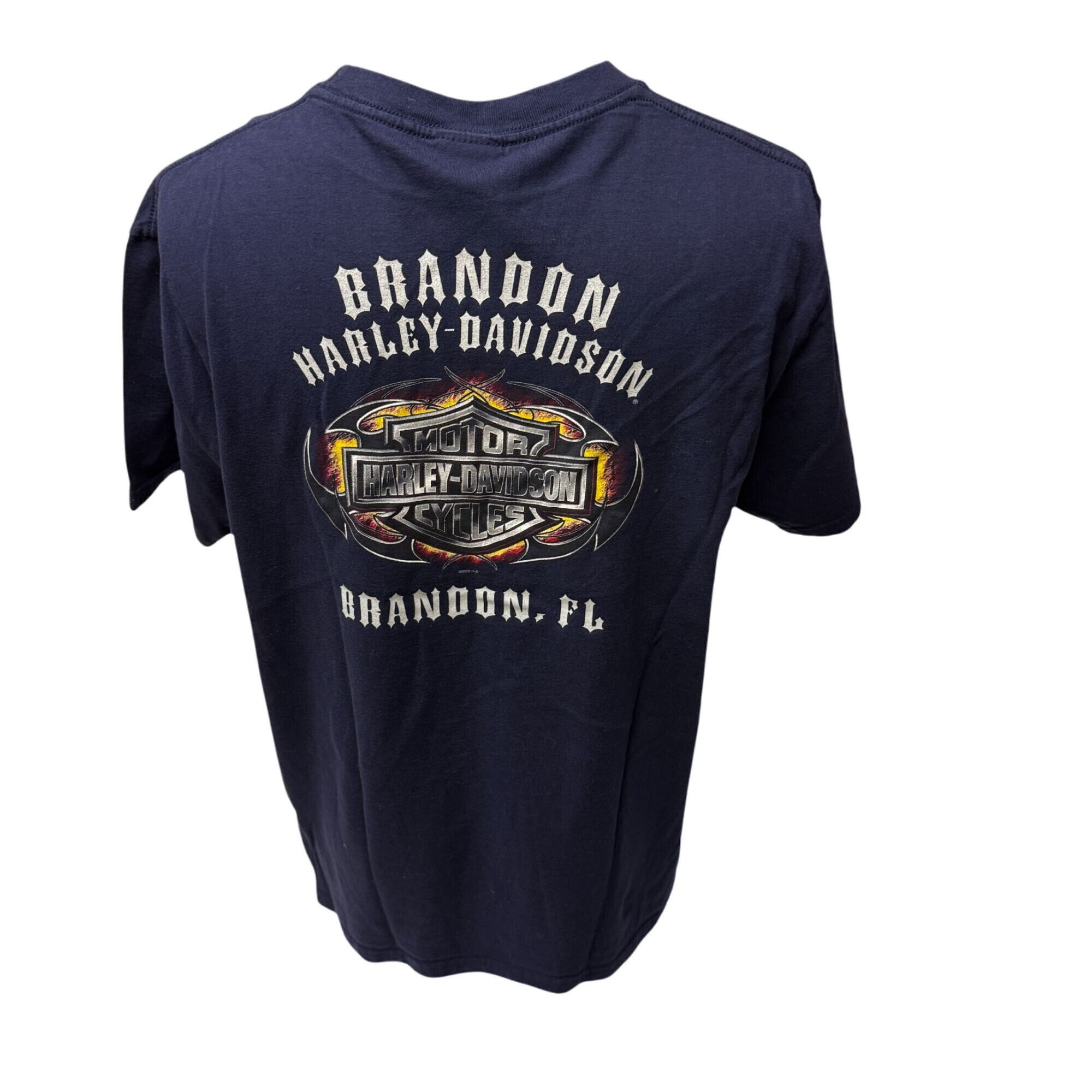 Harley Davidson Harley Davidson Motorcycle Navy Blue Brandon Florida T Shirt Size US XL / EU 56 / 4 - 3 Thumbnail