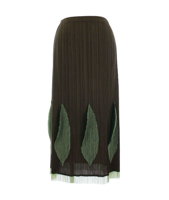 Issey Miyake Pleats Please Issey Miyake Pleated Leaves Motif Long Skirt Size 28" / US 6 / IT 42 - 1 Thumbnail