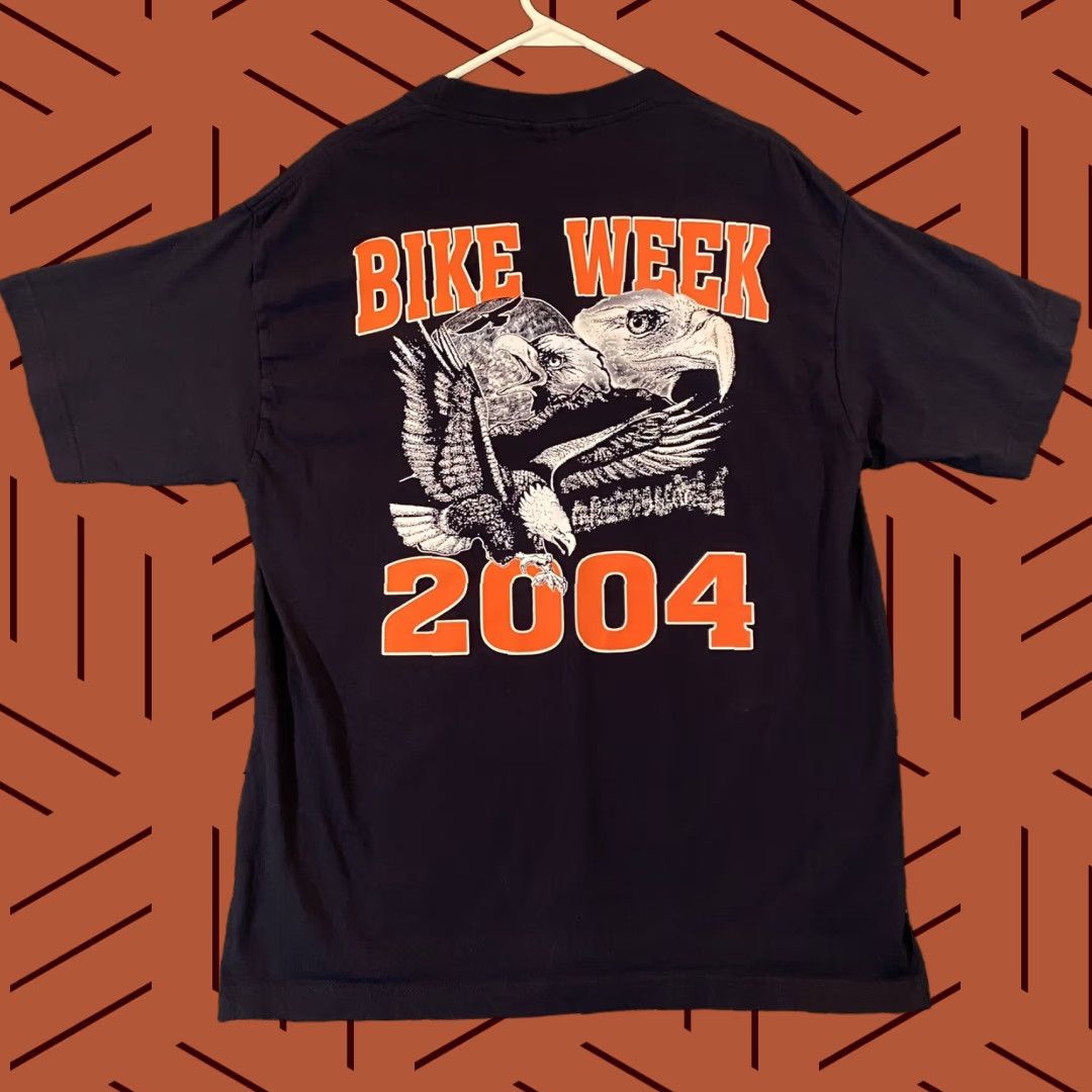 Vintage VINTAGE 2004 Bike Week Shirt Mens Large Navy Blue Tee Daytona Eagle BNK Motorcycle Shirt Mens Large Navy Blue Tee Size US L / EU 52-54 / 3 - 1 Thumbnail