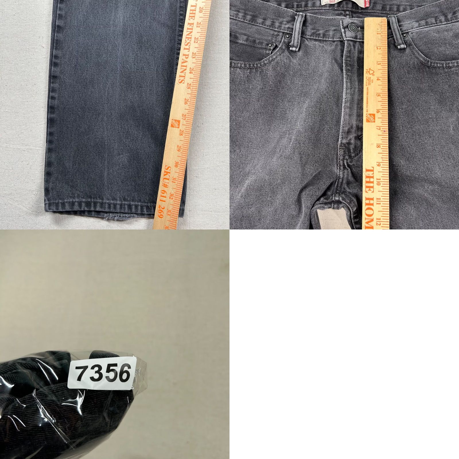 Levi's VINTAGE Levi's 505 Jeans Mens 36x34 Straight Charcoal Wash Black Denim 90s Size US 36 / EU 52 - 8 Thumbnail