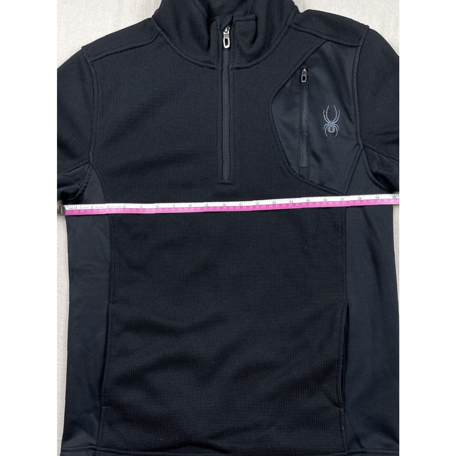 Spyder Spyder Mens Black 1/4 Zip Long Sleeve Athletic Pullover Sweater Size M Black Logo Mock Neck Casual Winter Cross Training Mens Size US M / EU 48-50 / 2 - 4 Thumbnail