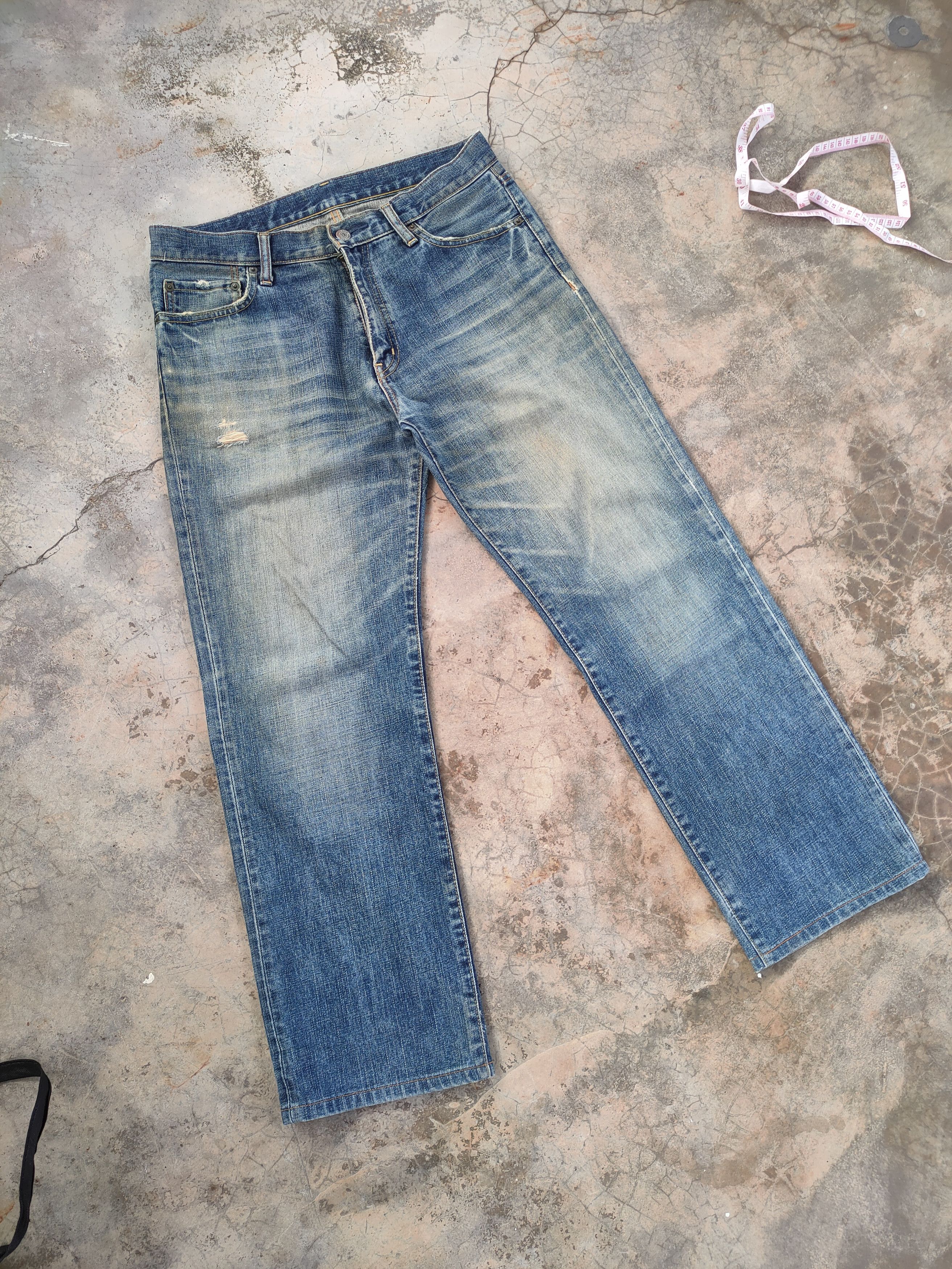 Jean W32 VINTAGE JAPANESE DISTRESSED FADED JEANS PANTS Size US 32 / EU 48 - 2 Thumbnail