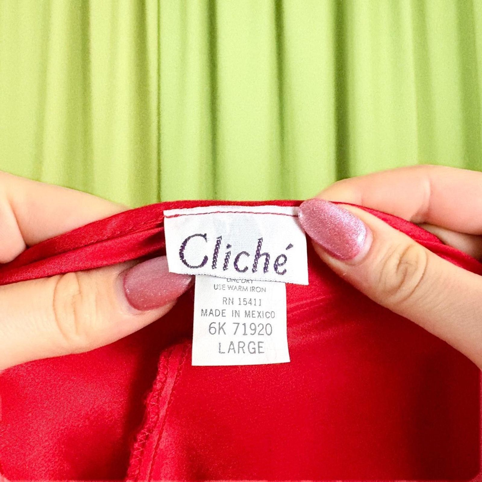 Vintage 90s Vintage Red Satin Slip Dress with Fluffy Feather Trim Size M / US 6-8 / IT 42-44 - 5 Thumbnail