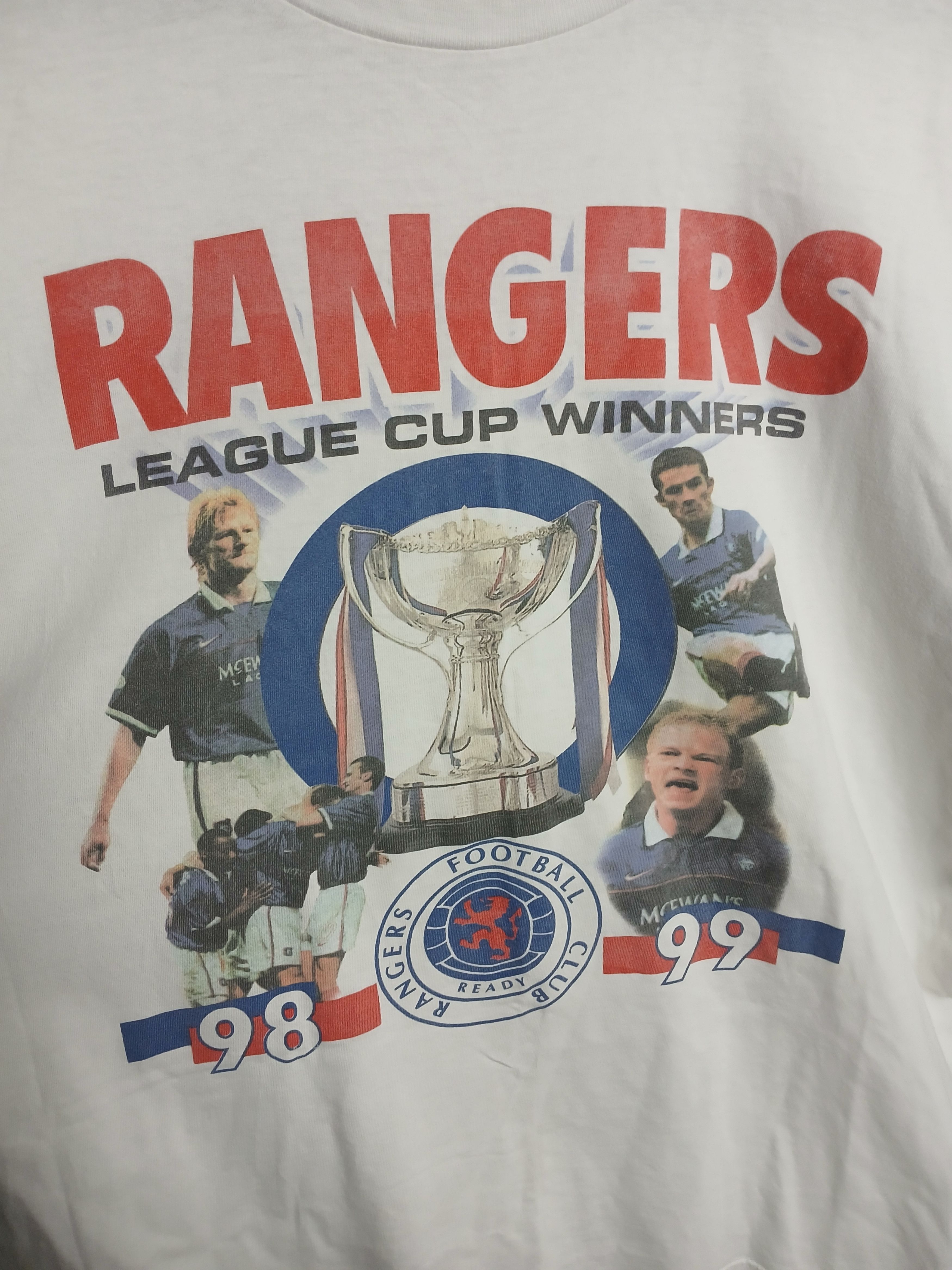 Vintage Vintage Rangers League Cup Winners 98/99 Football T-Shirt Size US L / EU 52-54 / 3 - 3 Thumbnail