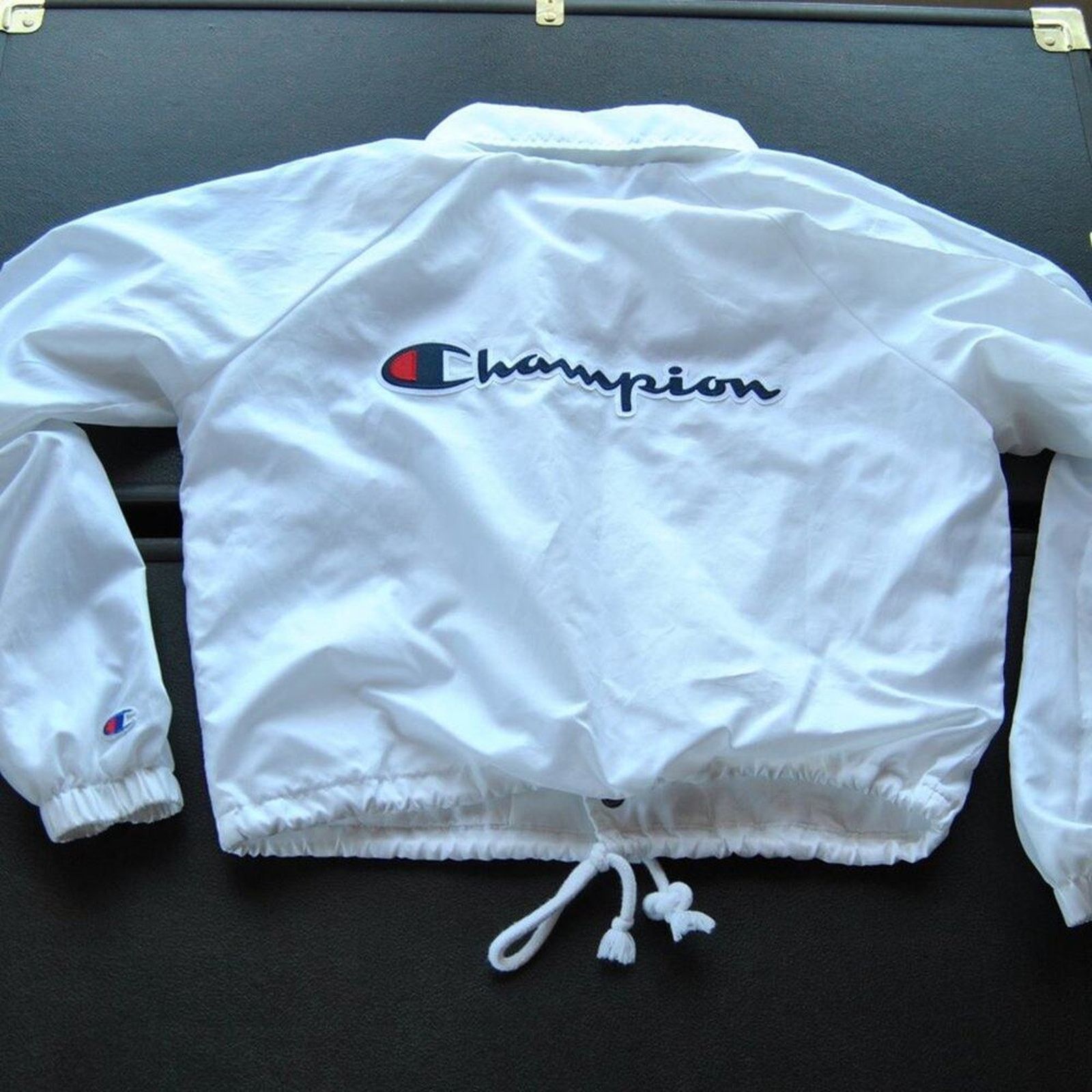 Champion Champion X-Small Button Up Rain Jacket White w/ Tie Waist Size XS / US 0-2 / IT 36-38 - 5 Thumbnail