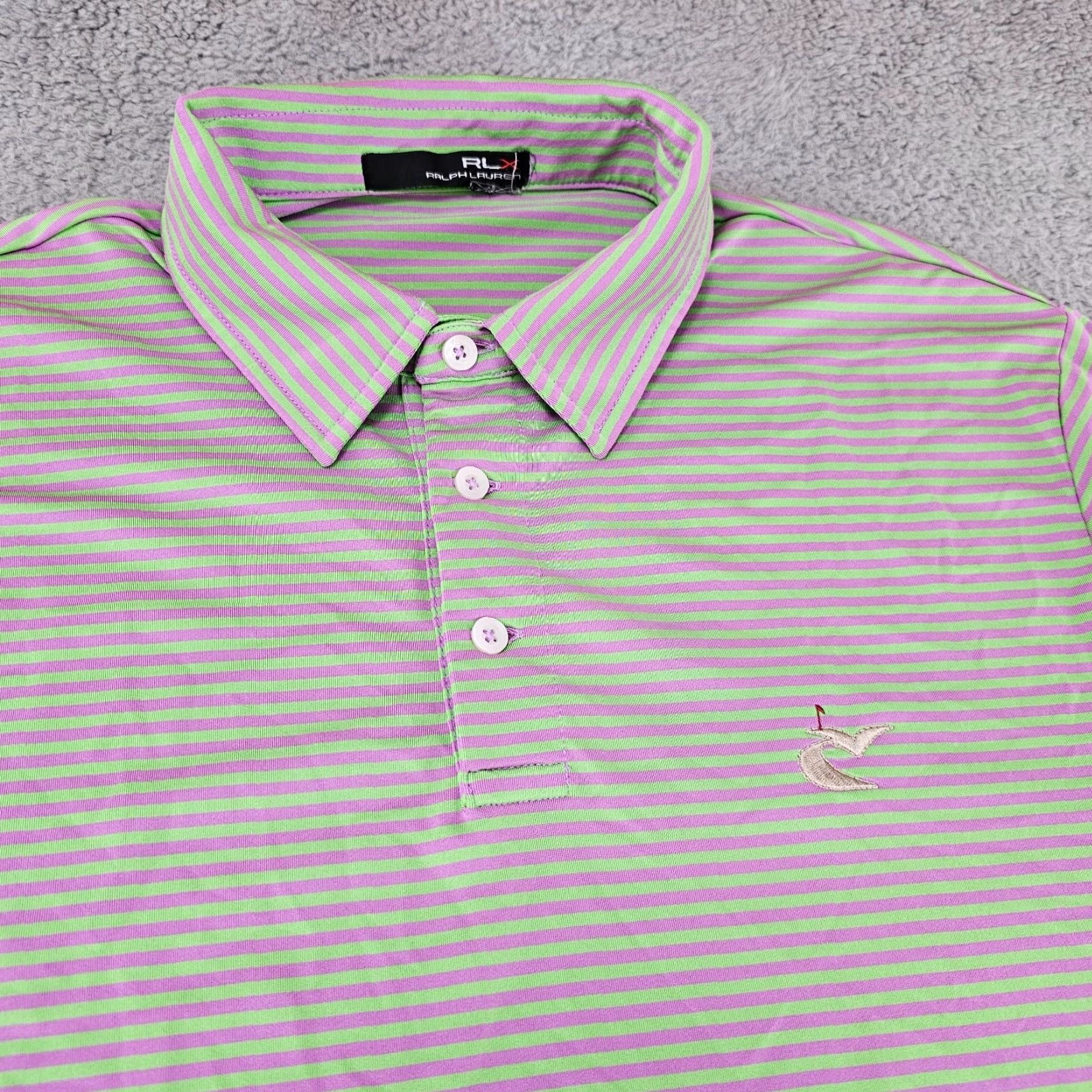 RLX Ralph Lauren RLX Ralph Lauren Polo Shirt Mens Large Pink Stripe Polo Size US L / EU 52-54 / 3 - 2 Thumbnail