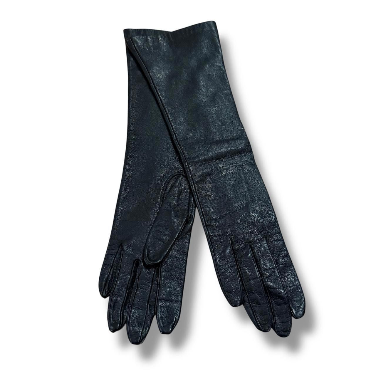 Designer Vintage Women's Black Leather Gloves Size ONE SIZE - 1 Thumbnail
