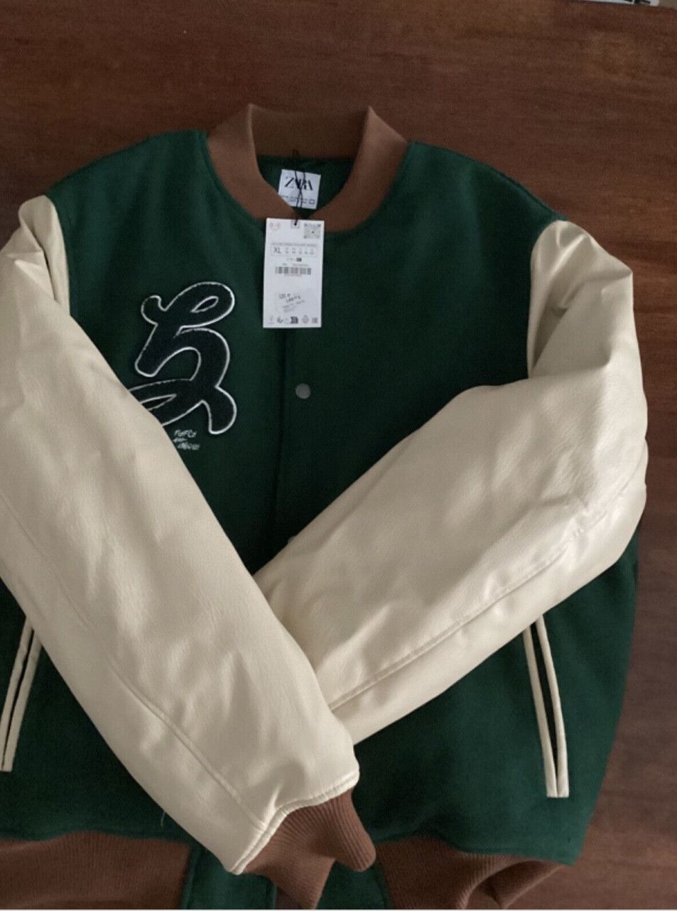 Zara Zara patch Bomber Jacket BNWT Green XL Size US XL / EU 56 / 4 - 2 Thumbnail