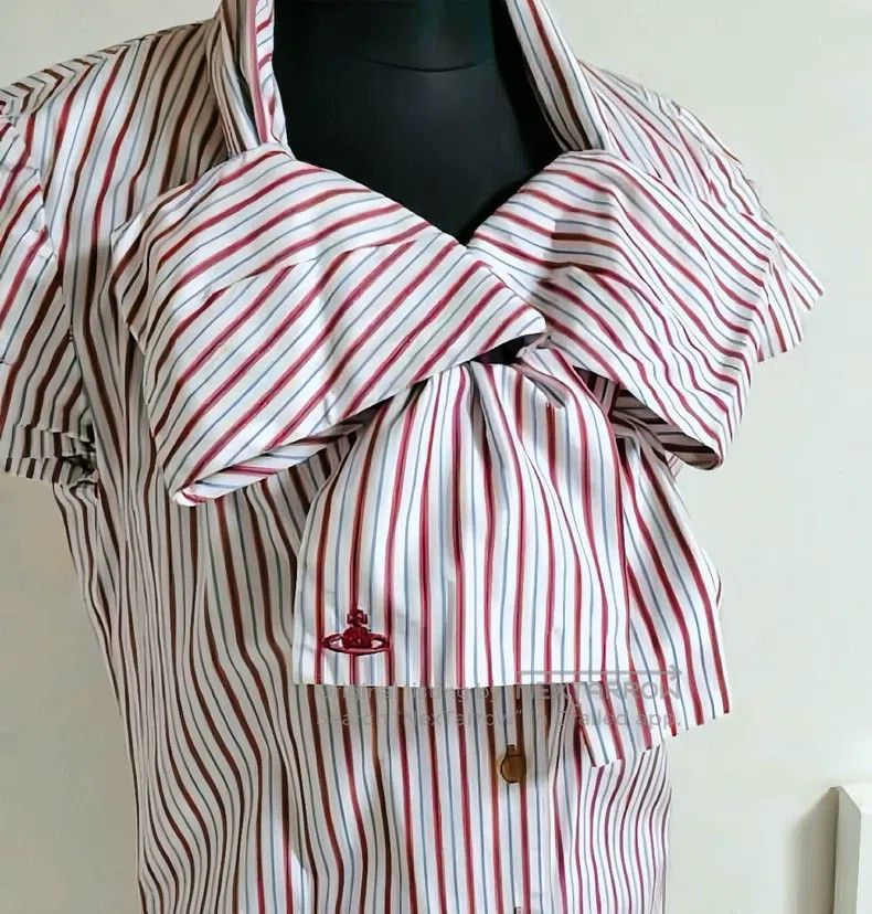 Vivienne Westwood Vivienne Westwood Bow pink and blue striped short-sleeve s Size M / US 6-8 / IT 42-44 - 4 Thumbnail