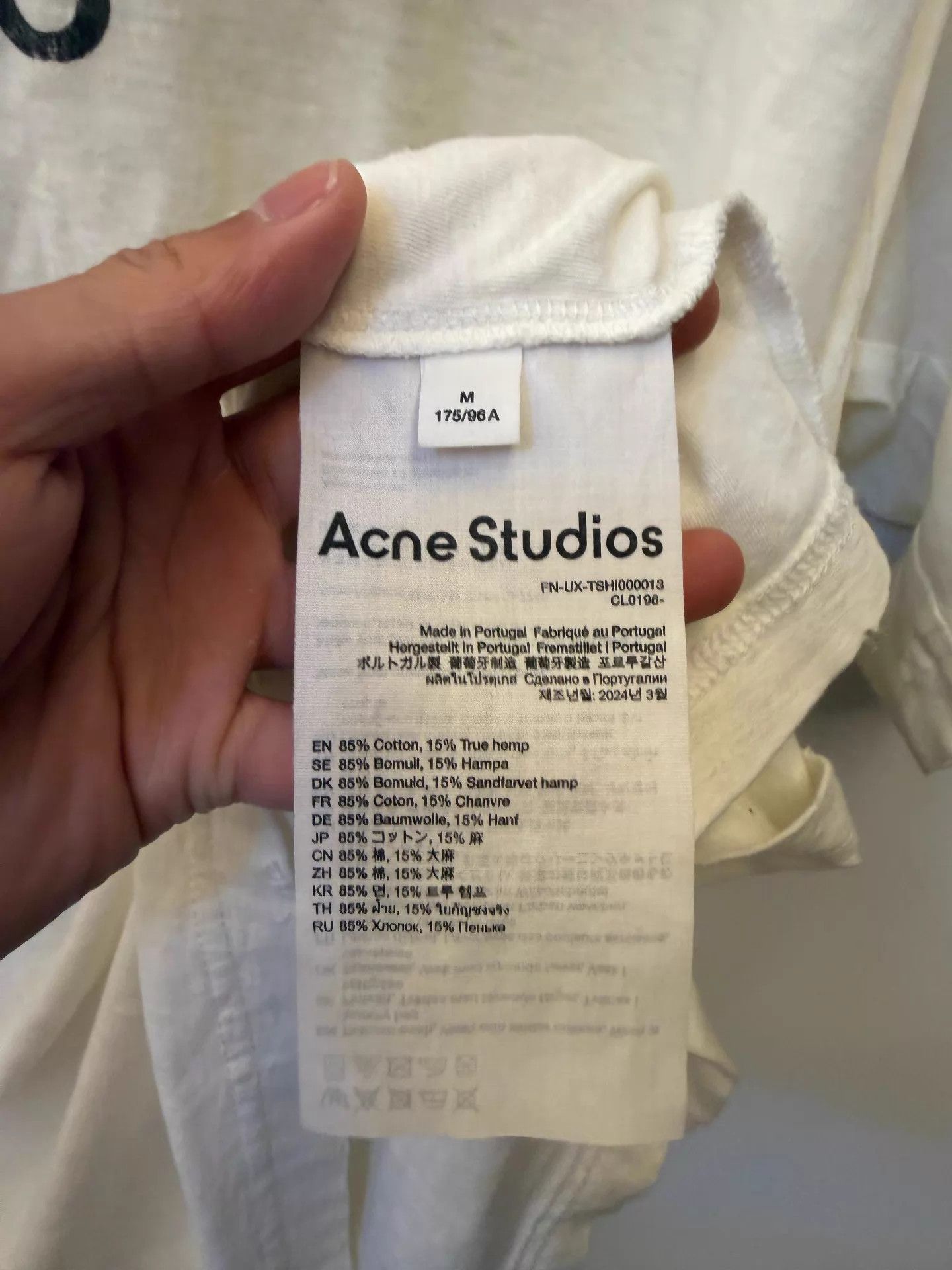 Acne Studios Acne 1996 Logo Vintage Spray Distressed Tee Off - White M Size US M / EU 48-50 / 2 - 4 Thumbnail