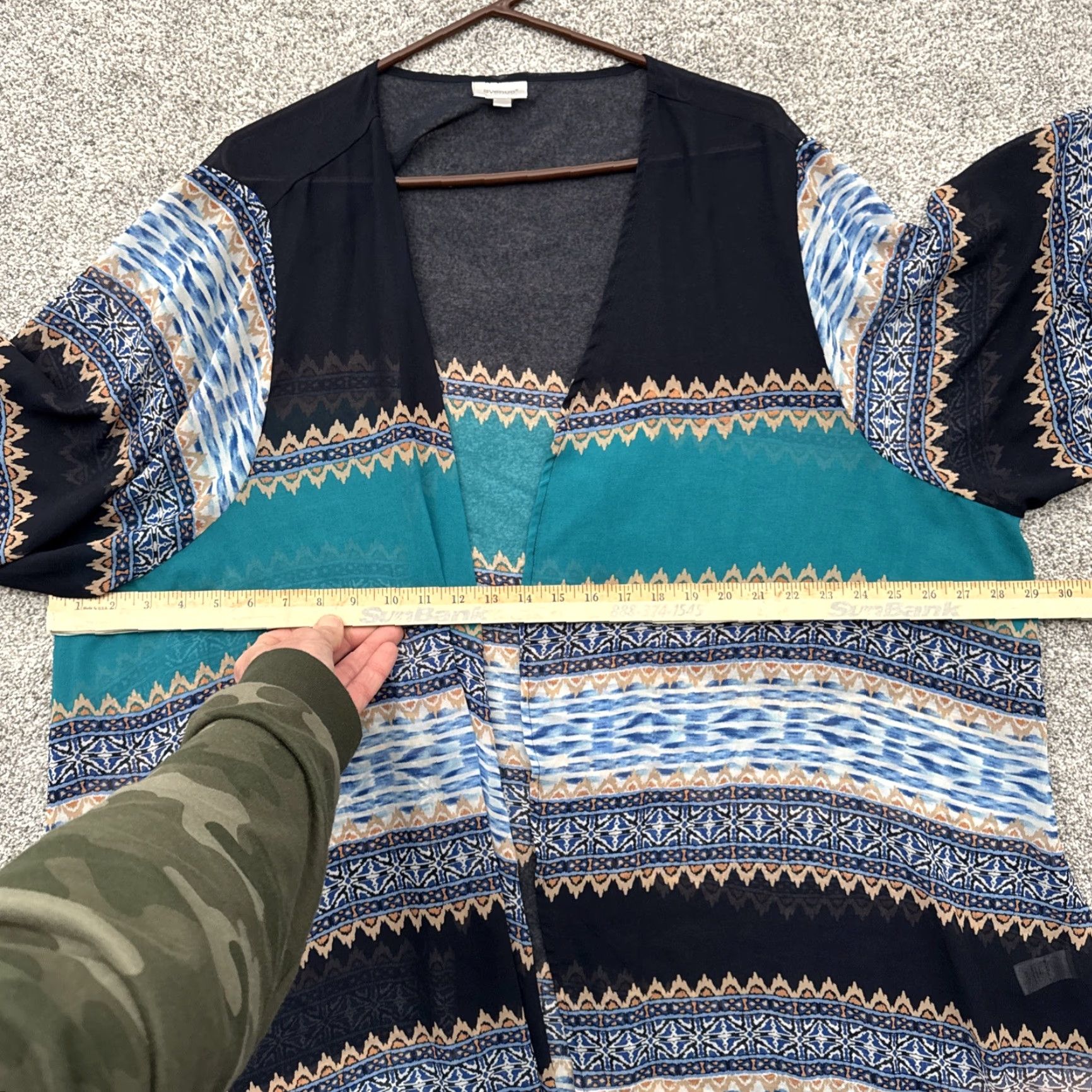 Avenue Avenue Cardigan Womens Plus 30/32 Boho Tribal Southwestern Festival FlowY Kimono Sleeve Lightweight Open Multicolor Geometric Casual Womens Size 4XL / US 24-26 - 4 Thumbnail