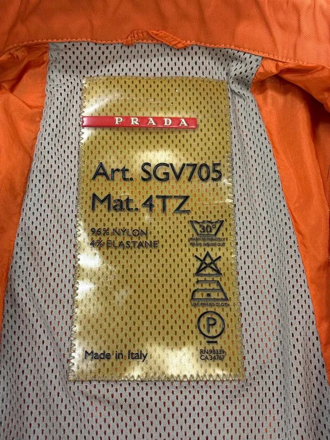 Prada SS2002 Prada Orange Nylon Biker Jacket Size US M / EU 48-50 / 2 - 10 Thumbnail