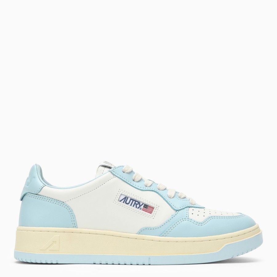AUTRY o1d2blof0824 Leather Low-Top Trainers in White & Light Blue Size US 8 / IT 38 - 1 Thumbnail