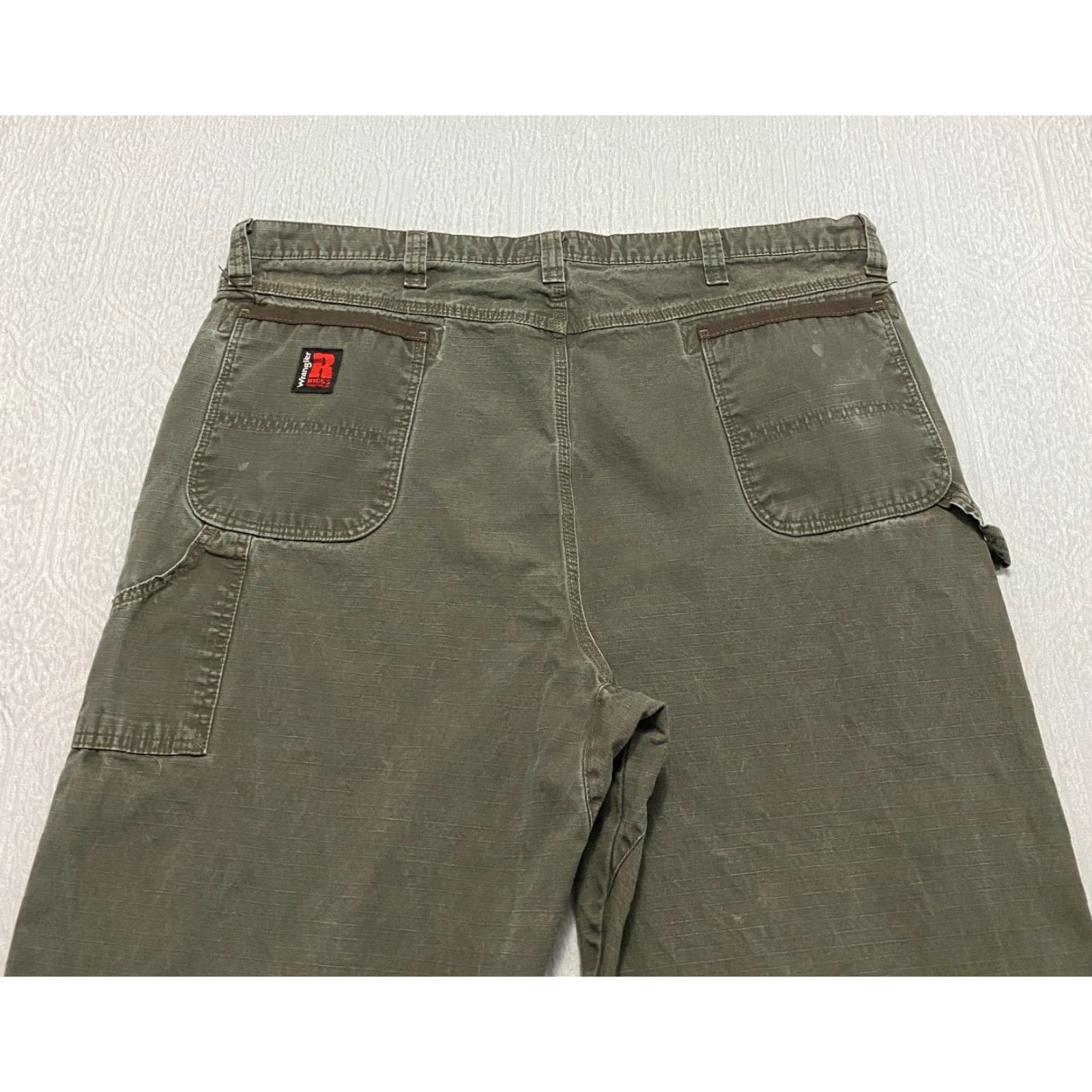 Wrangler VINTAGE Wrangler Riggs Workwear Relaxed Fit Carpenter Pants 44x36 Green Wide Leg Mens Pants Size US 44 / EU 60 - 3 Thumbnail