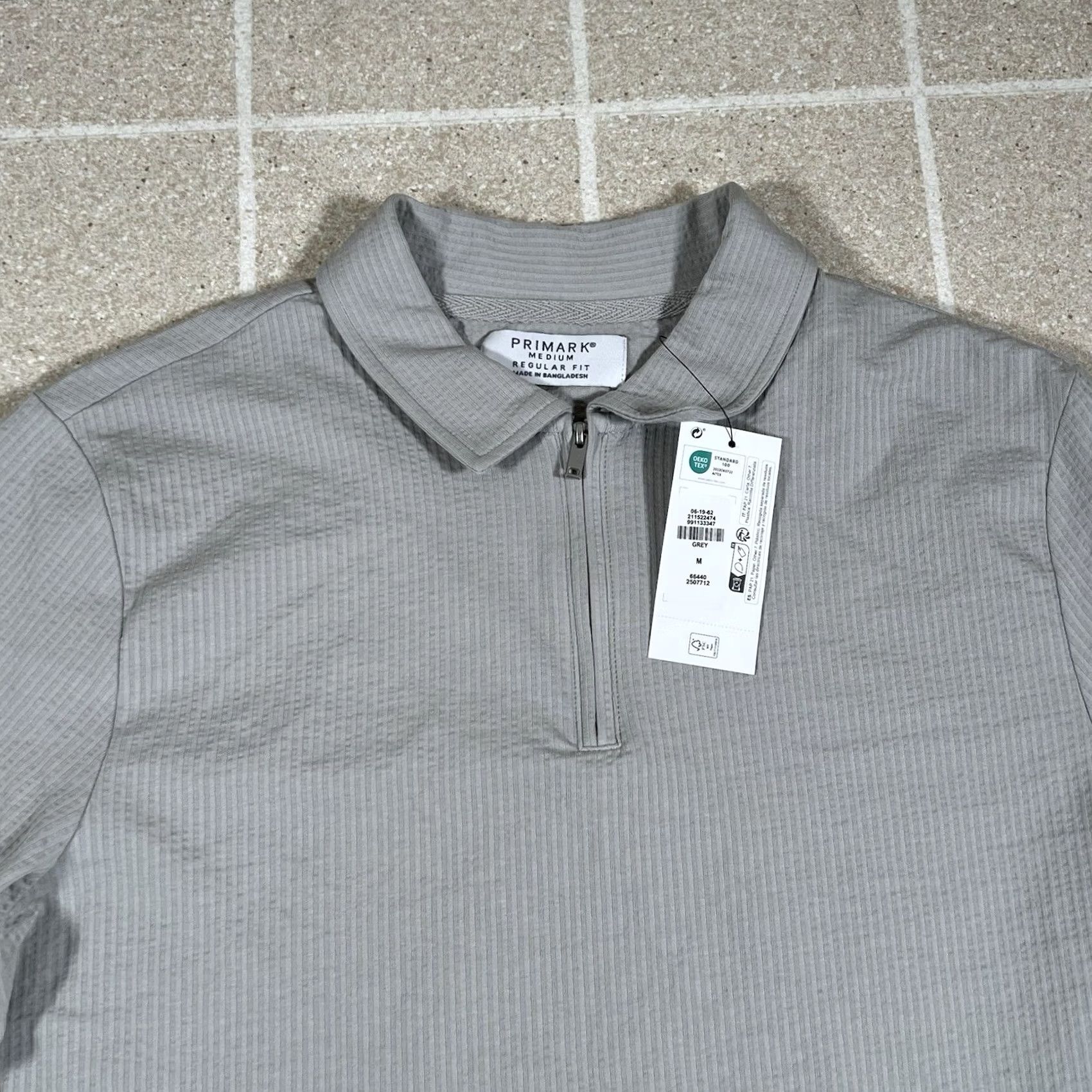 Primark Nwt Primark Zipper Closure Polo Shirt Grey M Mens Polo Shirt Regular Size M Size US M / EU 48-50 / 2 - 2 Thumbnail
