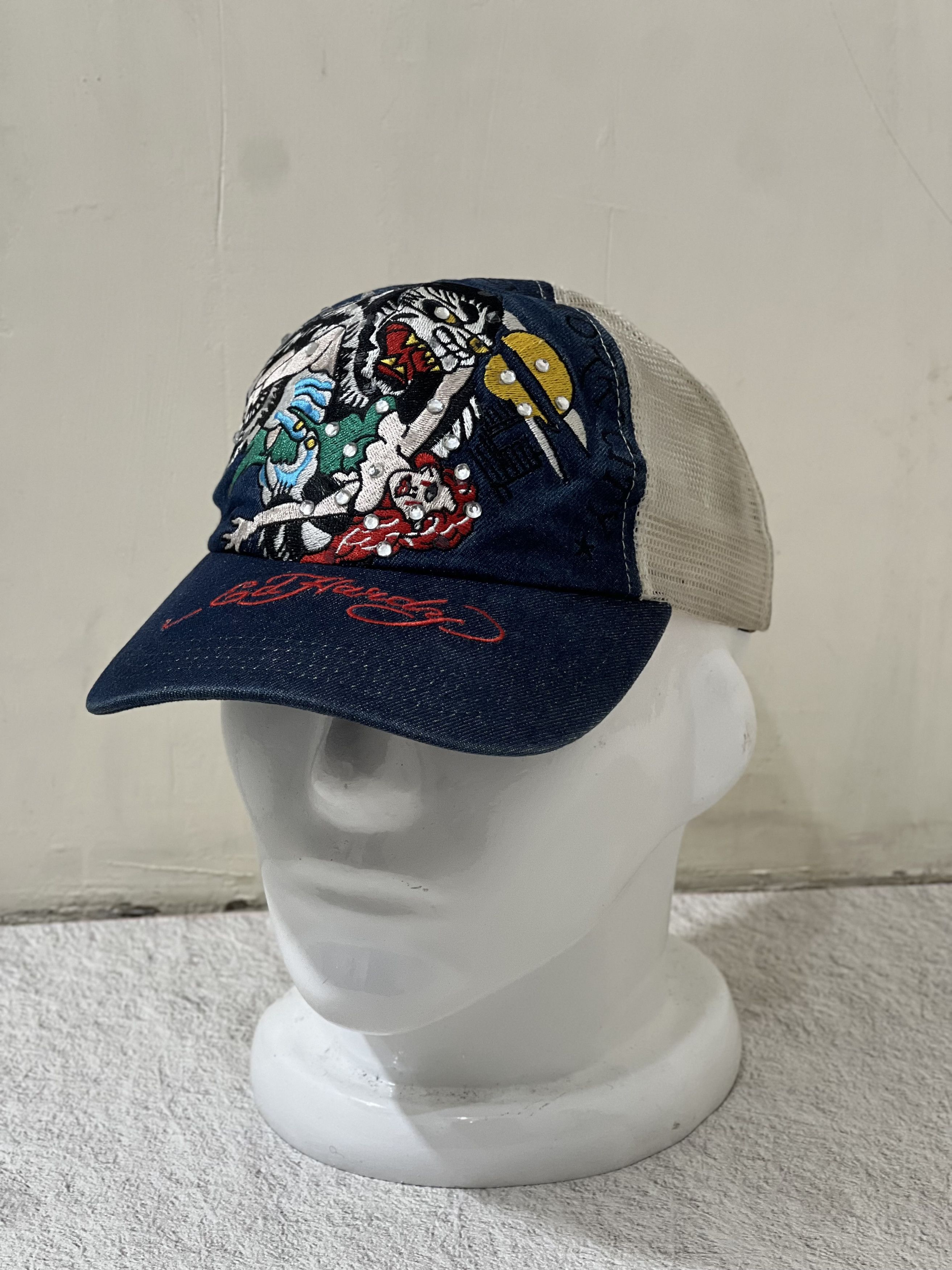 2000s Ed Hardy NY Glitter Studded Trucker Cap y2k Lgb Ifsix display picture 3