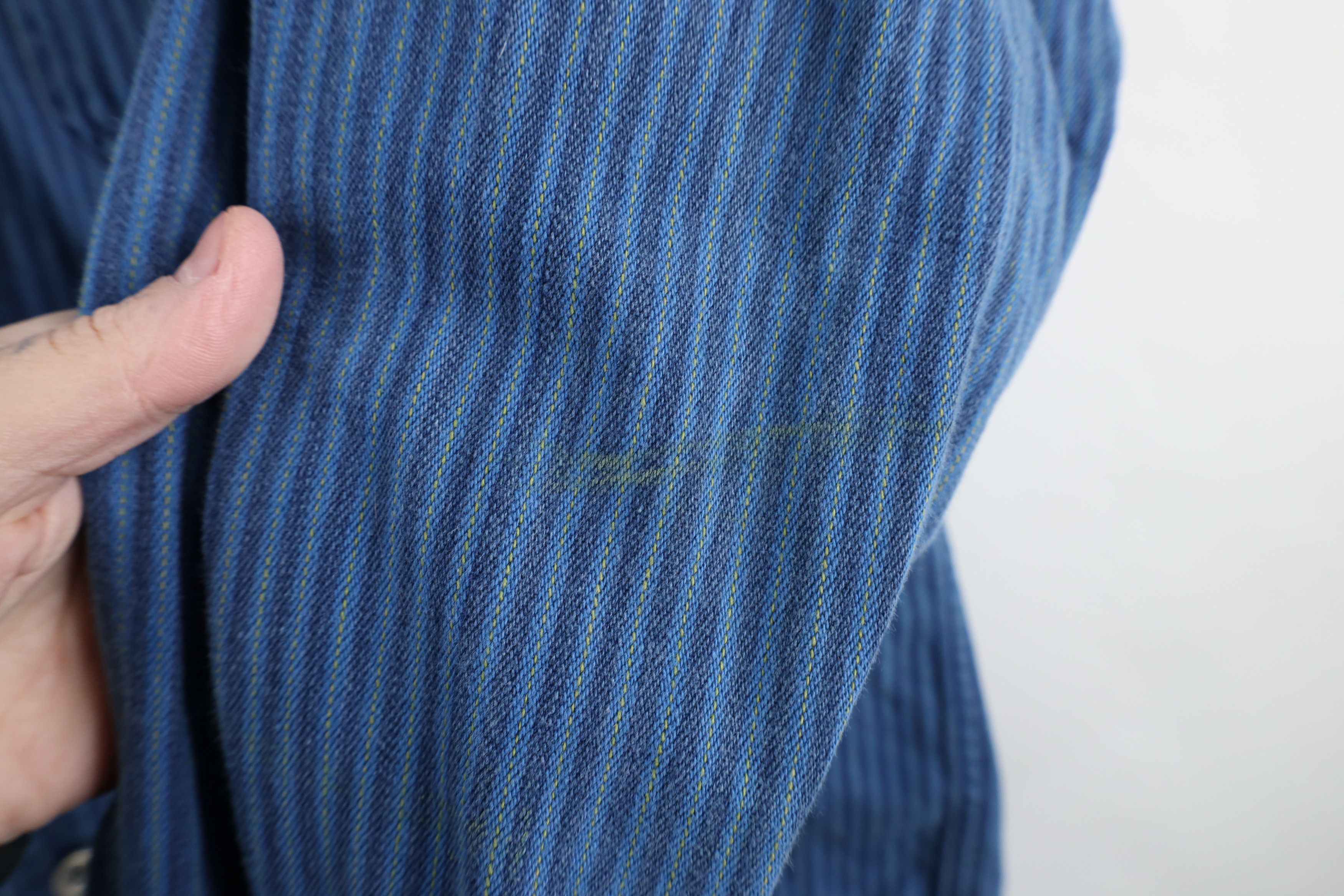 Vintage Vintage 90s Streetwear Denim Striped Button Shirt Blue Size US M / EU 48-50 / 2 - 4 Thumbnail