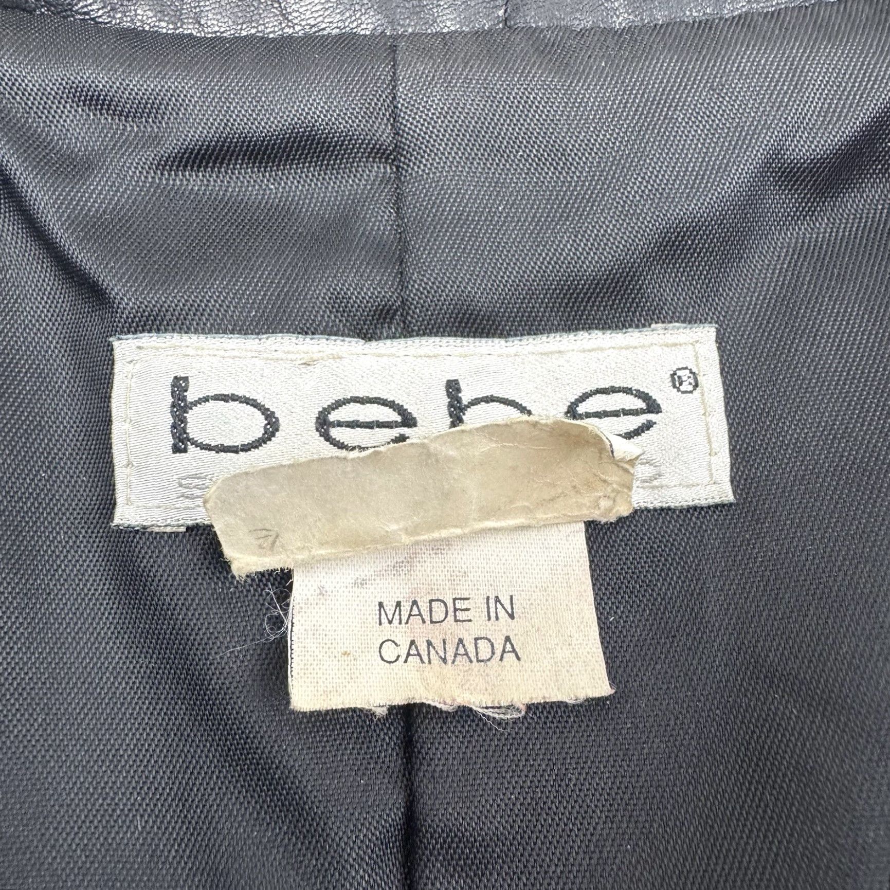 Bebe VINTAGE bebe Leather Vest Womens 10 Black San Francisco 100% Leather 80s Hipster Biker Size L / US 10 / IT 46 - 3 Thumbnail