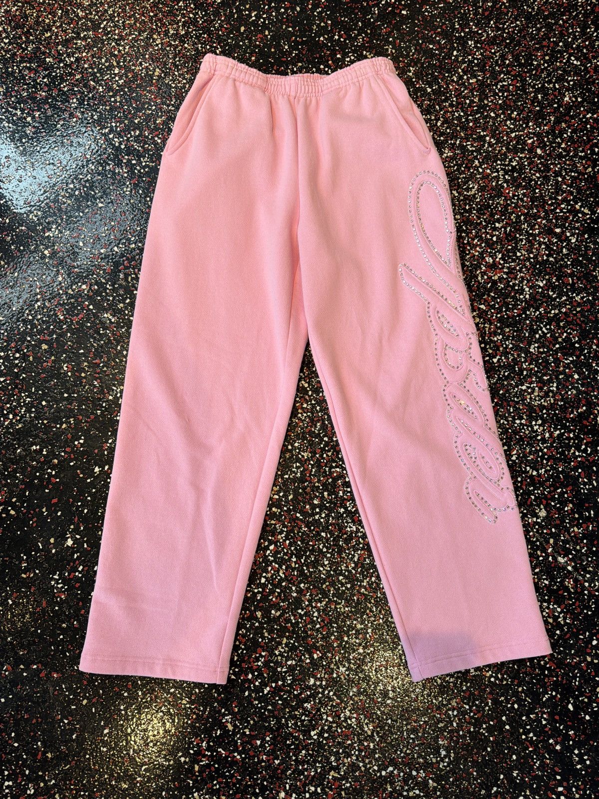 Sp5der Sp5der Pink Wide Leg Sweats Size US 32 / EU 48 - 1 Thumbnail
