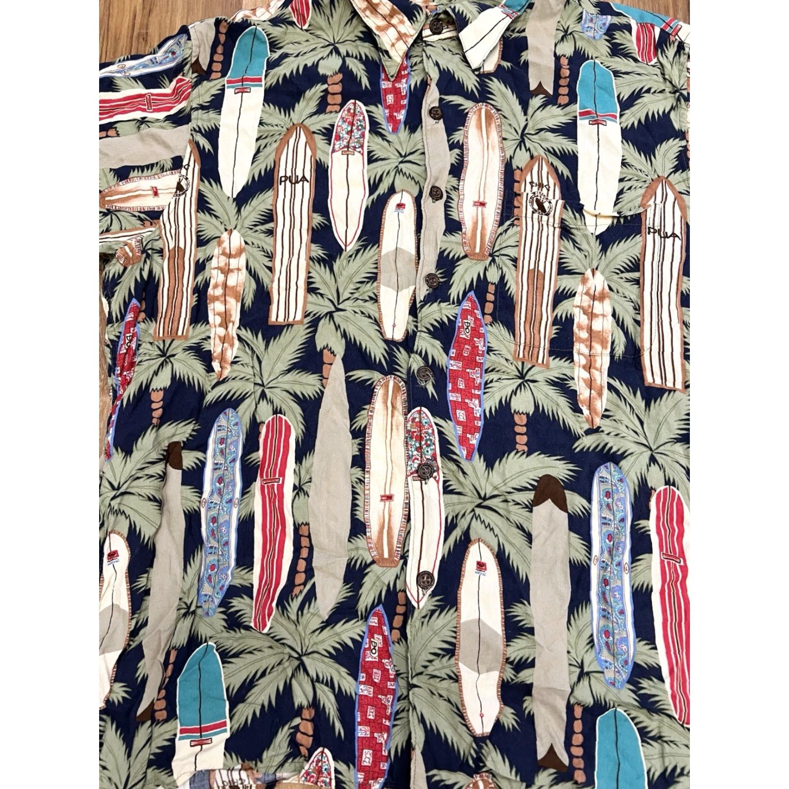 Reyn Spooner Reyn Spooner Hawaiian Shirt Mens L Rayon Surfboard Palm Tree Aloha Beach Shirt Size US L / EU 52-54 / 3 - 3 Thumbnail