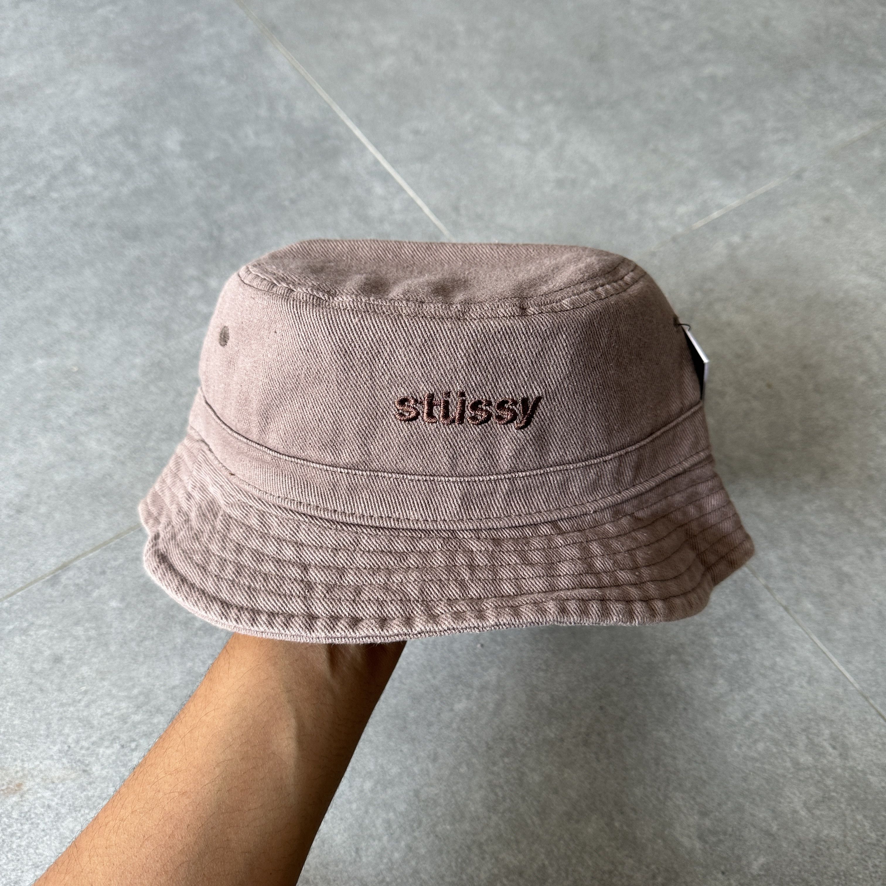 Vintage STUSSY WASHED TWILL BUCKET HAT M/L TAUPE Size ONE SIZE - 1 Thumbnail