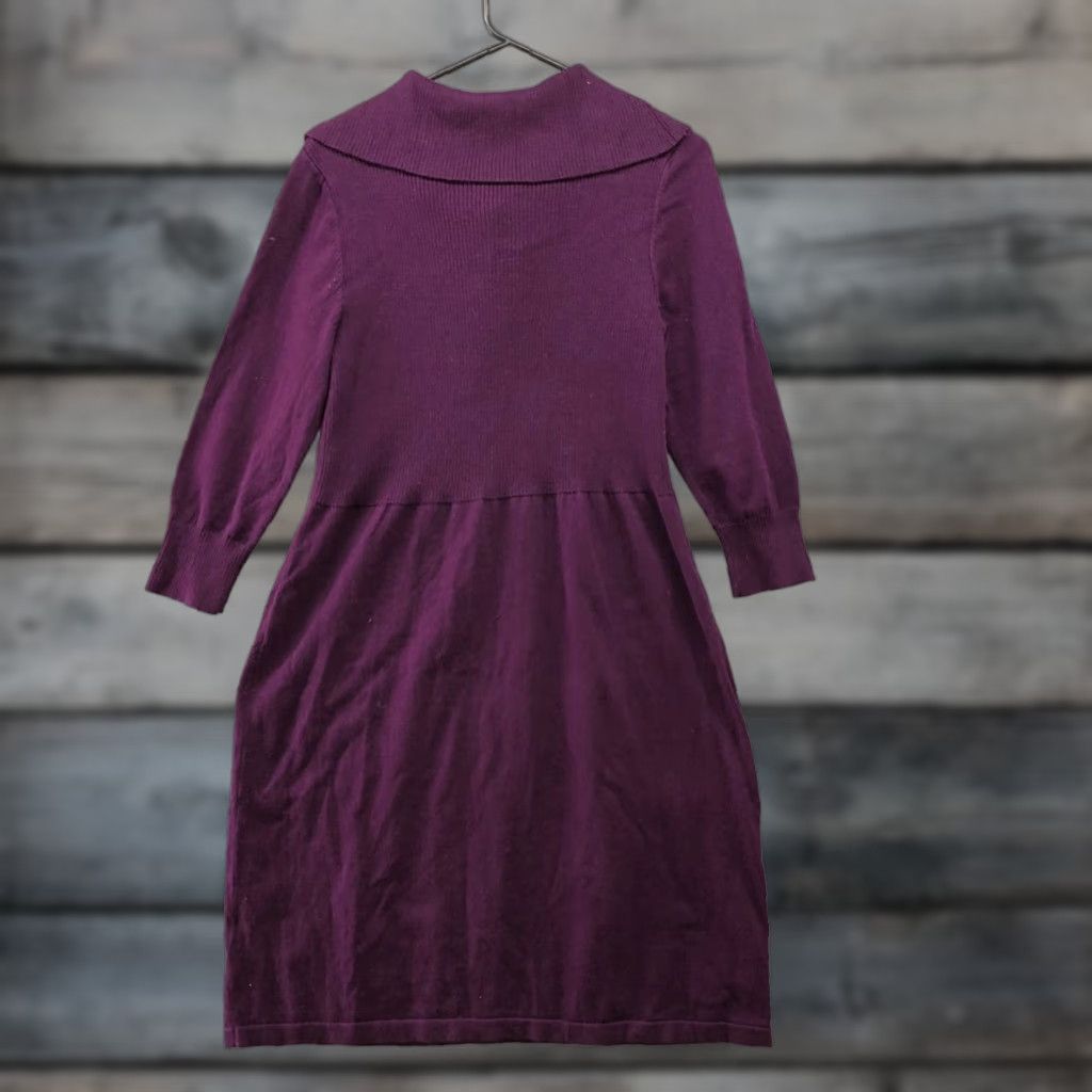 Vintage VINTAGE American Living NWT Purple Cowl Neck Knit Dress L Womens A Line Long Sleeve Size L / US 10 / IT 46 - 1 Thumbnail