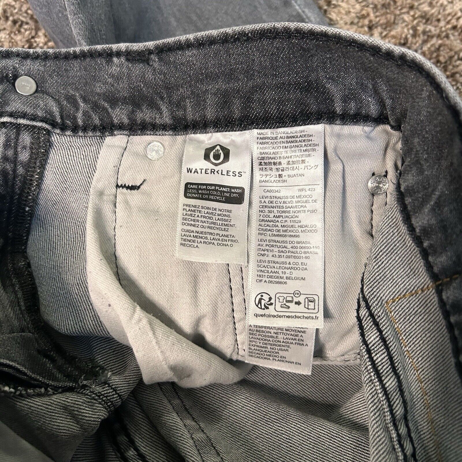 Levi's Levis 512 Jeans 28x30 Black/Grey Denim Slim Taper Fit Casual Size US 28 / EU 44 - 7 Thumbnail