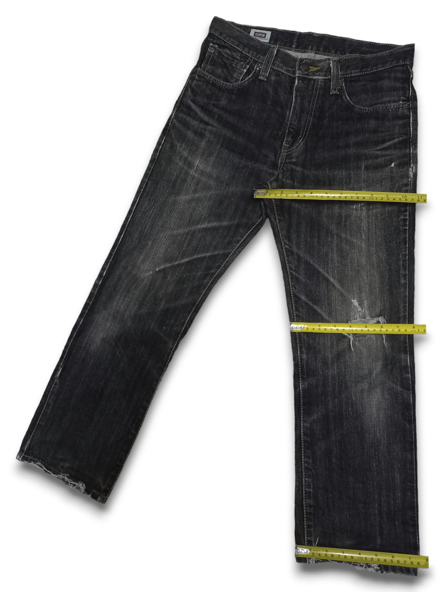 Edwin × Japanese Brand Vintage Japanese Edwin Washed Black Distressed Denim Size US 30 / EU 46 - 13 Thumbnail