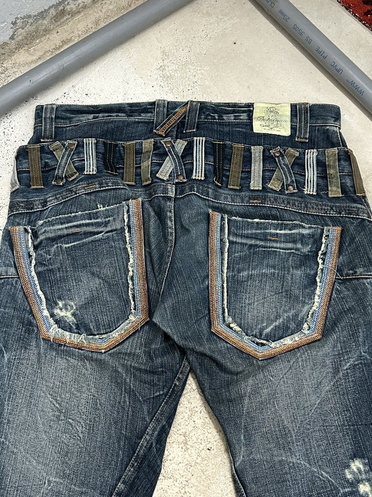 Japanese Brand Vintage Dominate Double Waist Whisker Clawn Mark Distressed Size US 35 - 15 Thumbnail
