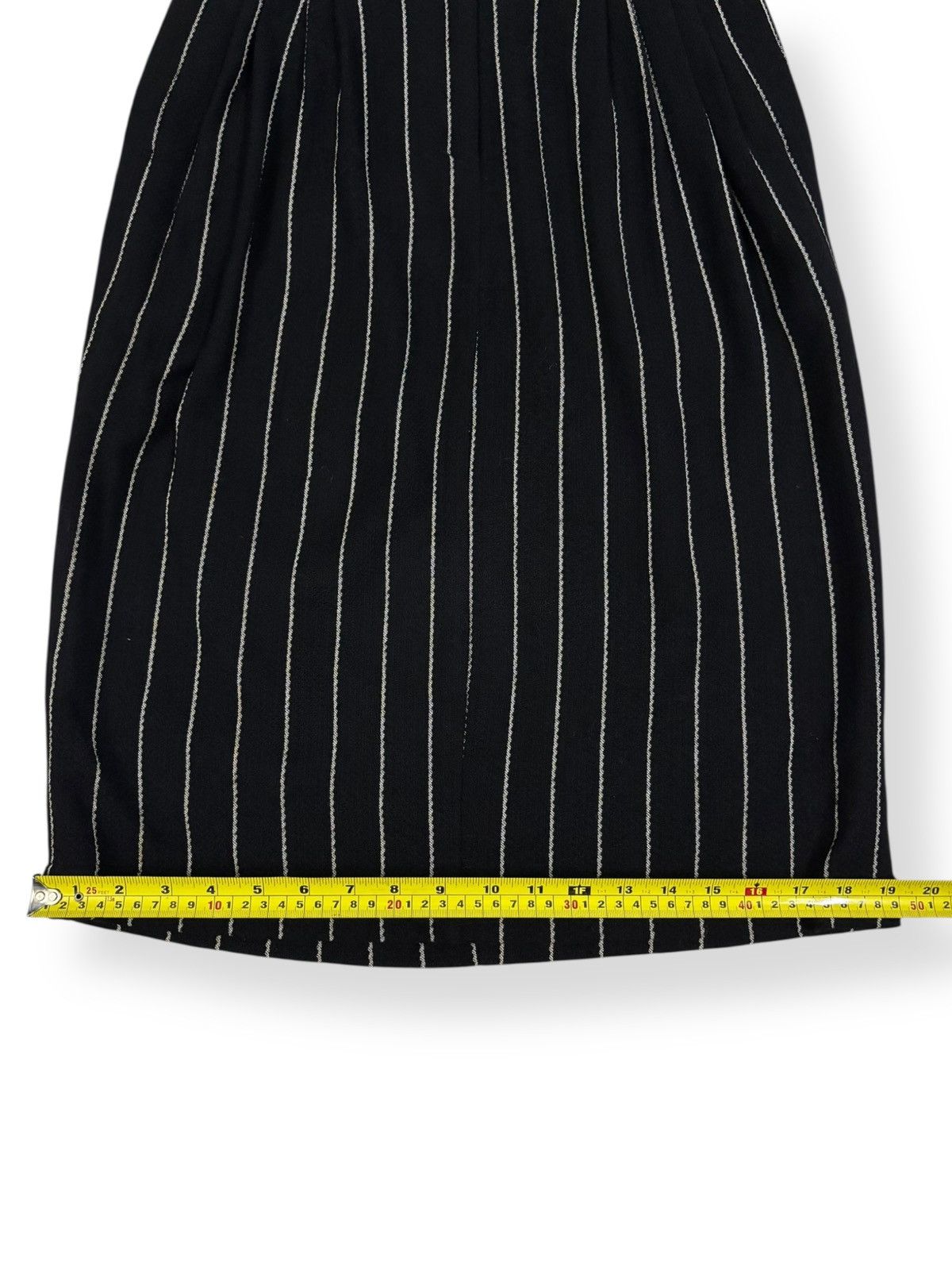 Versace Vintage Gianni Versace Striped Wool Pleated Wrap Midi Skirt Size 26" / US 2 / IT 38 - 10 Thumbnail