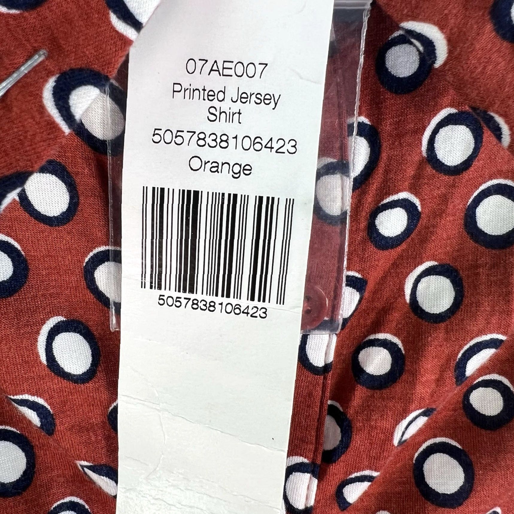 Vintage Long Tail Sally Polka Dot Jersey Blouse Womens Size L Orange Long Sleeve Tunic NWT Size L / US 10 / IT 46 - 3 Thumbnail