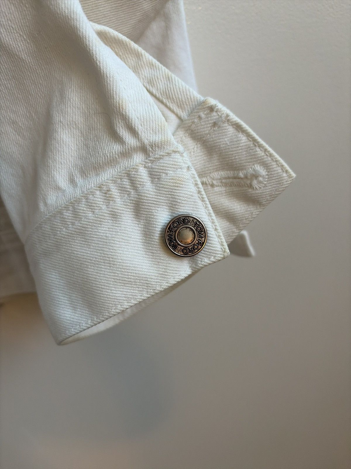 Tom Ford TF Tom Ford White Denim Jacket Size Medium Size US M / EU 48-50 / 2 - 4 Thumbnail