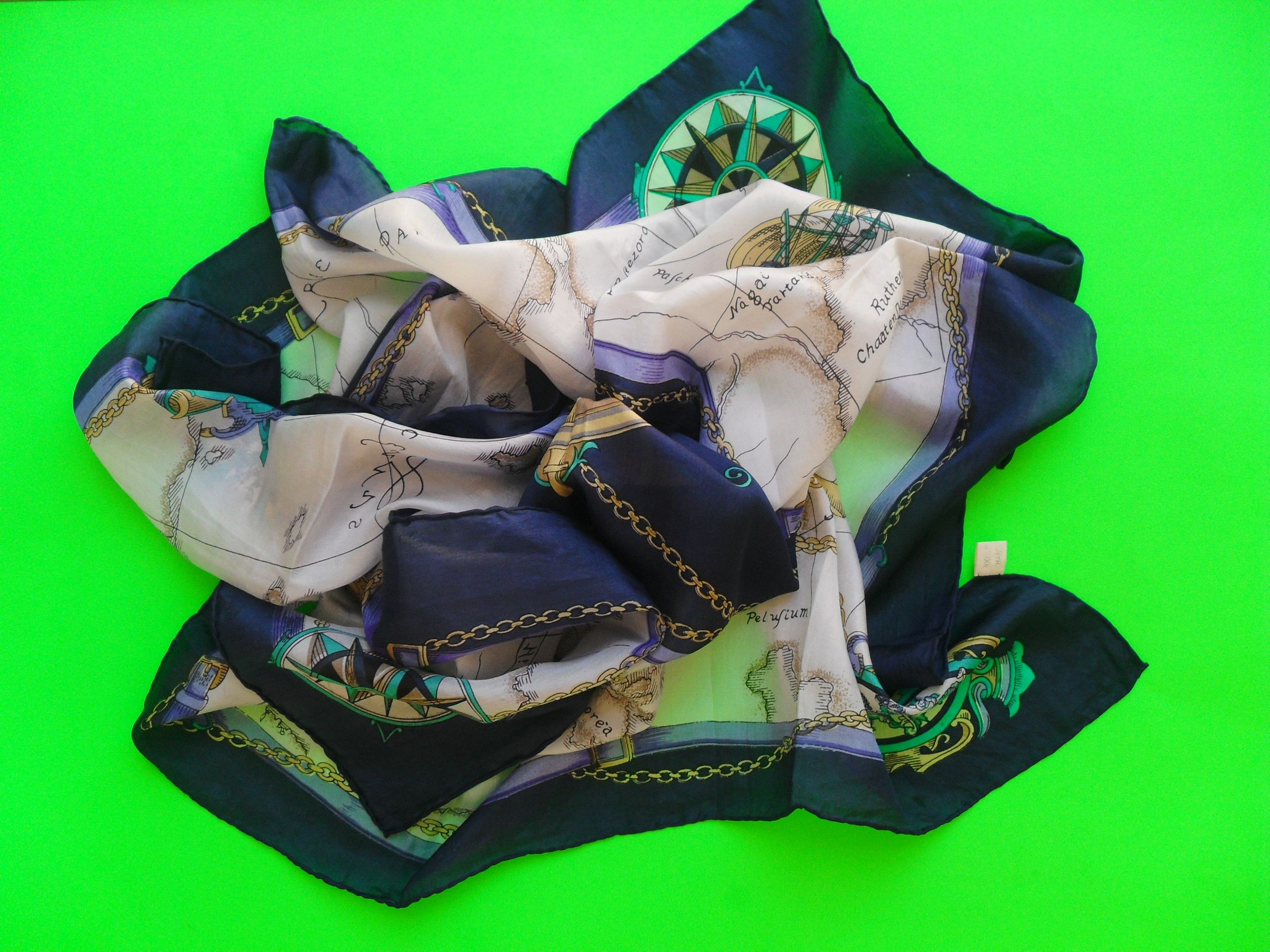 Other Very soft vintage pure silk scarf with a nautical theme. Size ONE SIZE - 4 Thumbnail