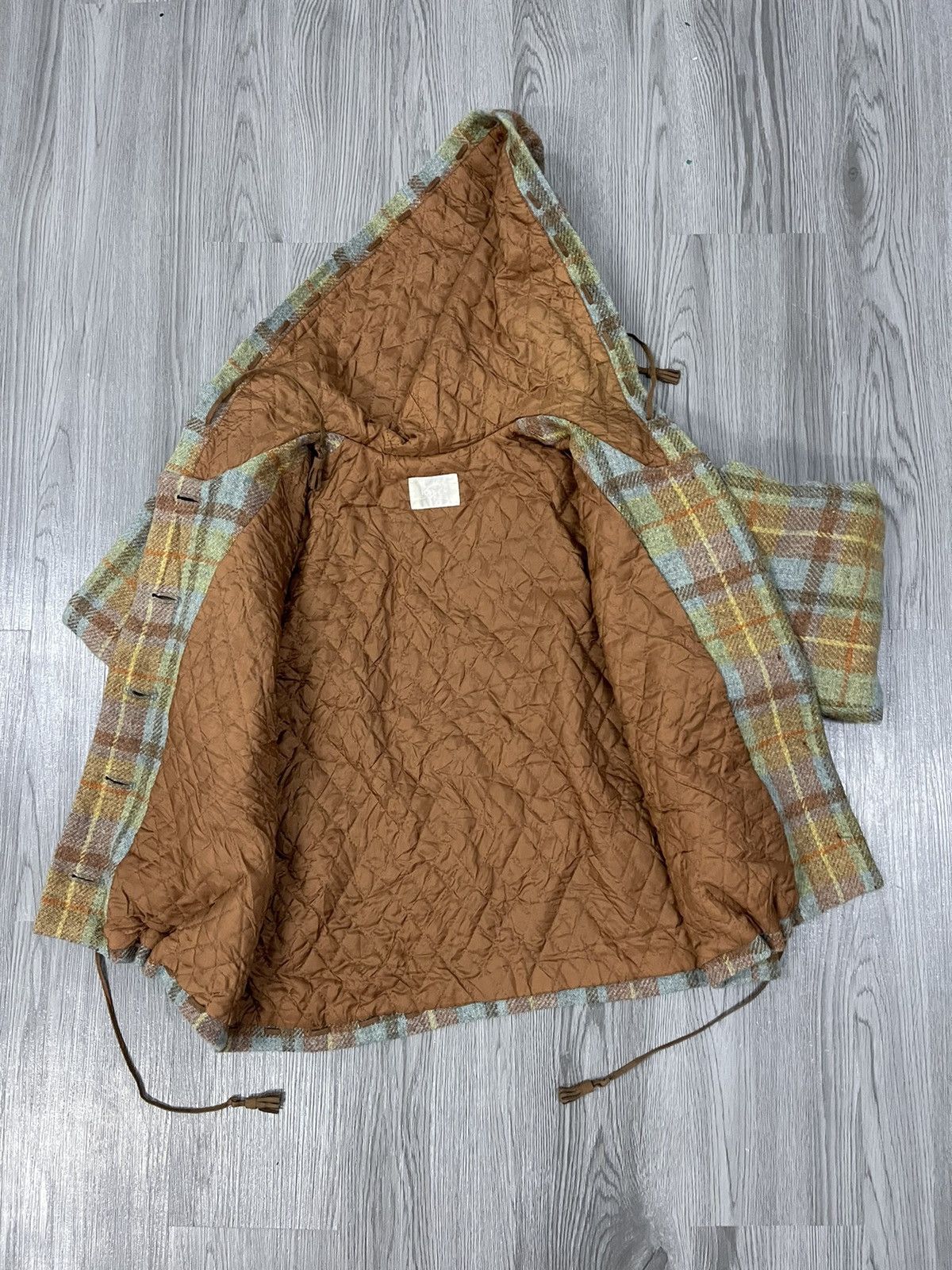 Japanese Brand × Vintage Vintage KETTY wool Plaid Leather Rope cropped Jacket Size M / US 6-8 / IT 42-44 - 5 Thumbnail