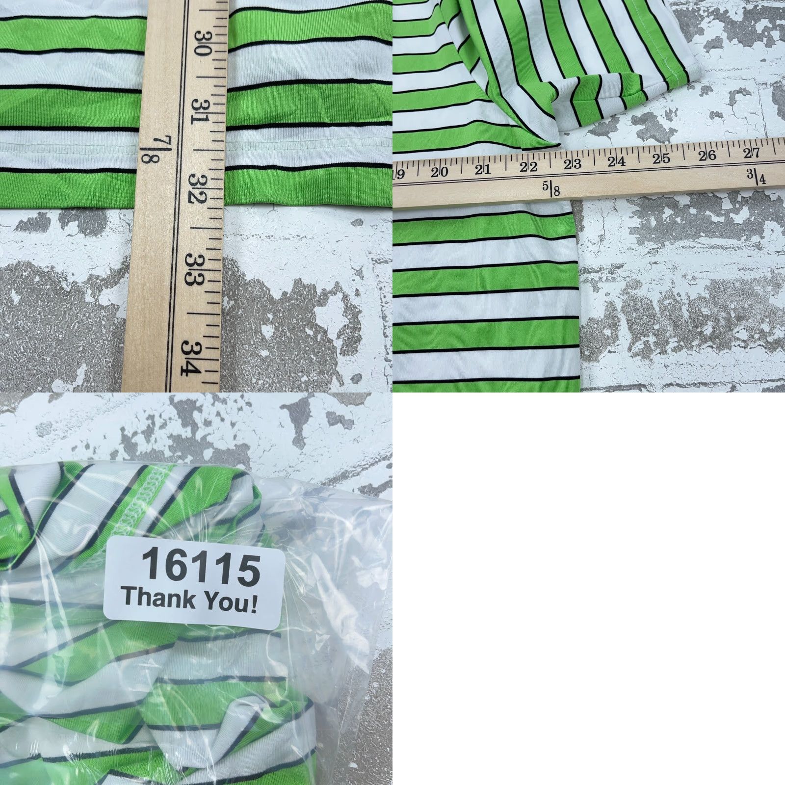 RLX Ralph Lauren RLX Ralph Lauren Polo Shirt Men Large Green White Striped Performance Golf Adult Size US L / EU 52-54 / 3 - 8 Thumbnail