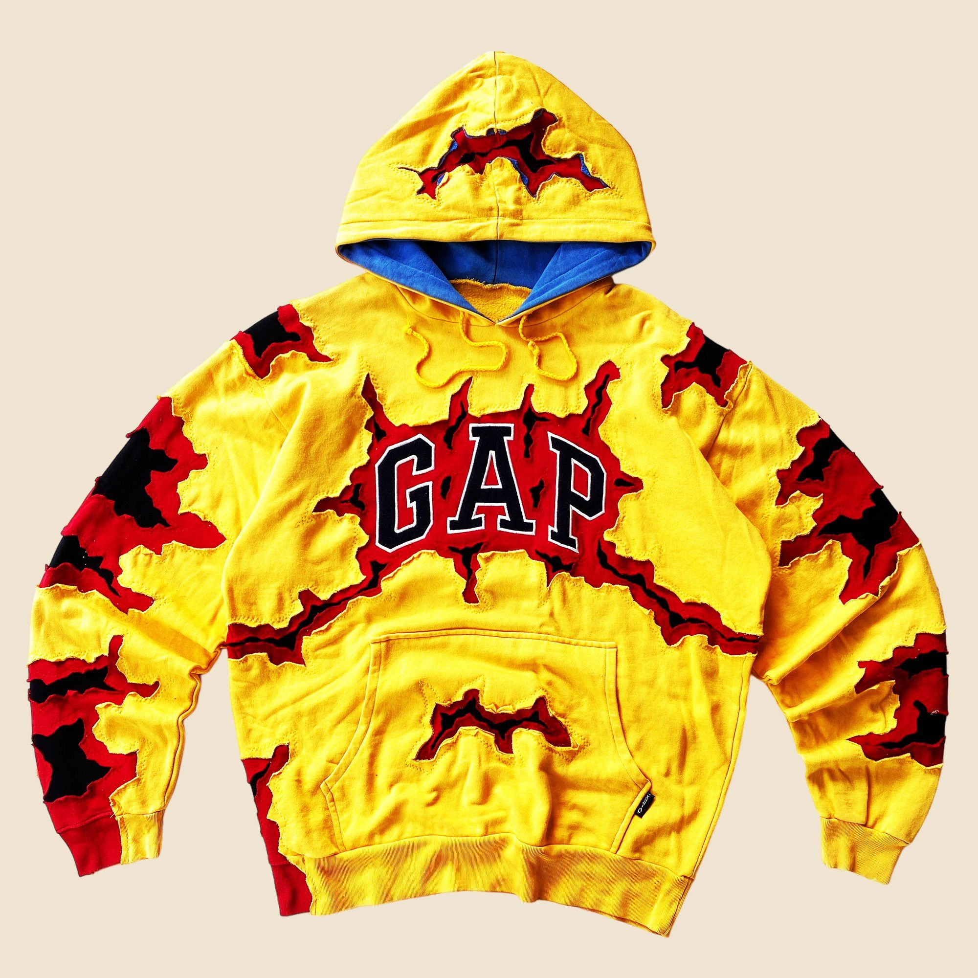 Gap × Handmade 1 OF 1 REWORKED GAP CRACKED LAVA HOODIE SIZE L Size US L / EU 52-54 / 3 - 2 Thumbnail