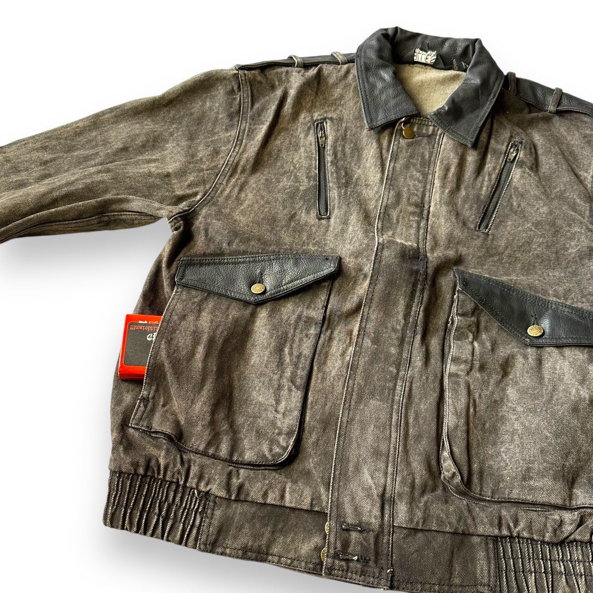 If Six Was Nine 🇯🇵 VINTAGE US BLUES DENIM + LEATHER BOMBER JACKET Size US L / EU 52-54 / 3 - 7 Thumbnail