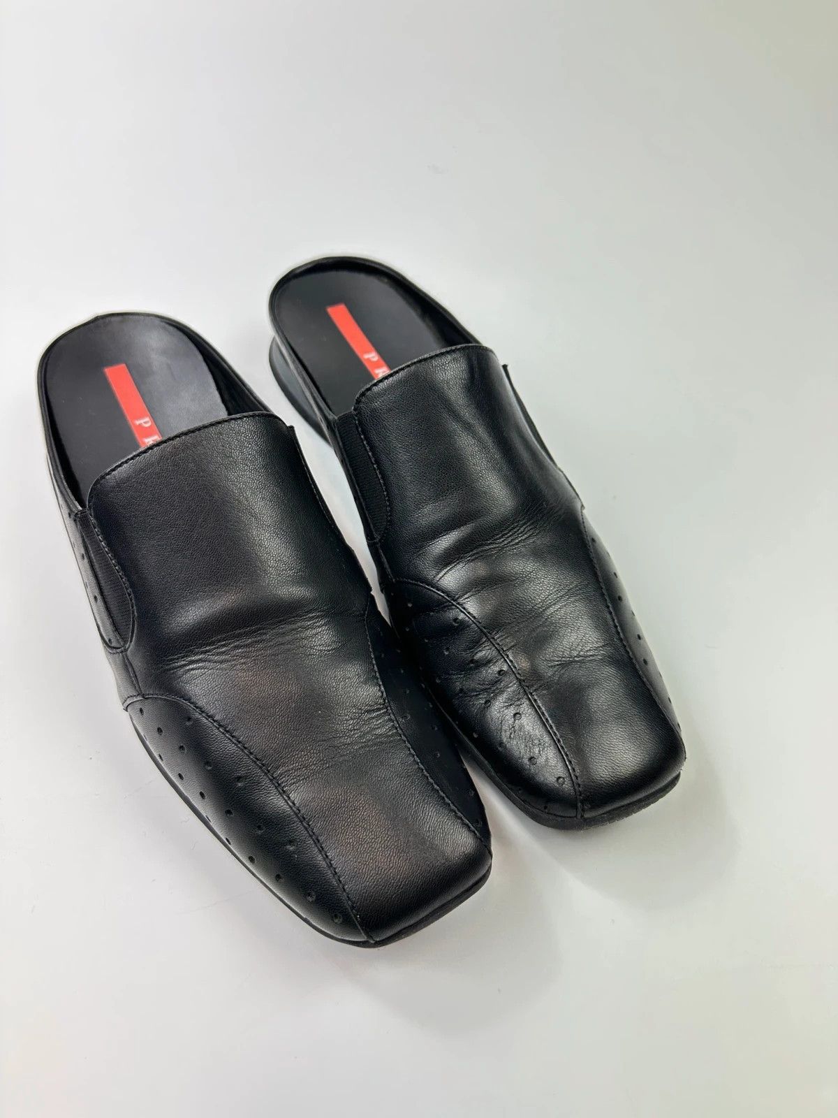 Prada Prada Sport SS99 Black Leather Mules Shoes Size US 6 / IT 36 - 7 Thumbnail