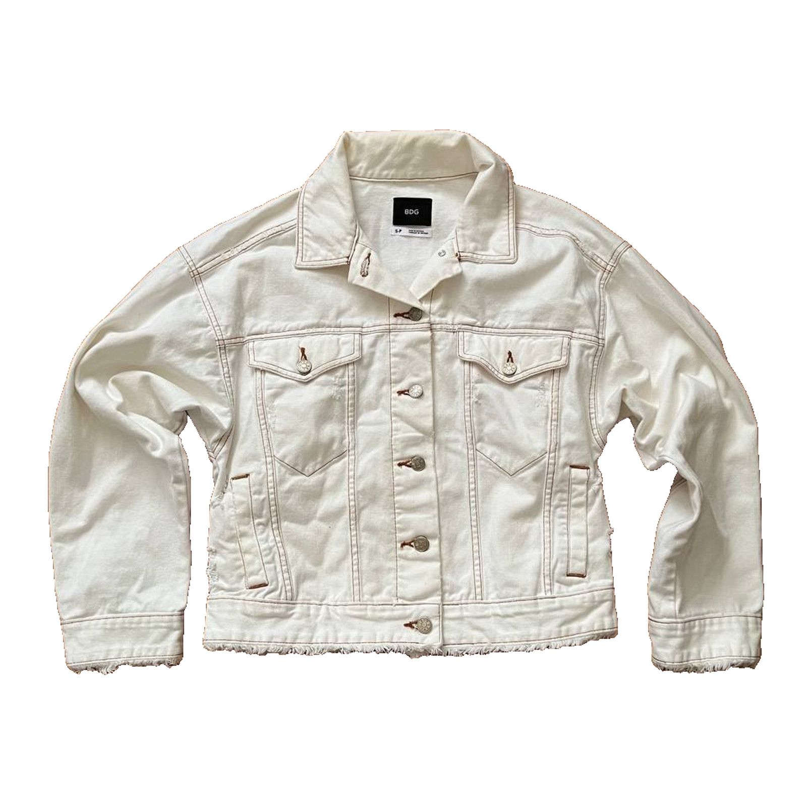 Bdg Urban Outfitters BDG Oversized White Jean Jacket S/P A002045 Size S / US 4 / IT 40 - 1 Thumbnail