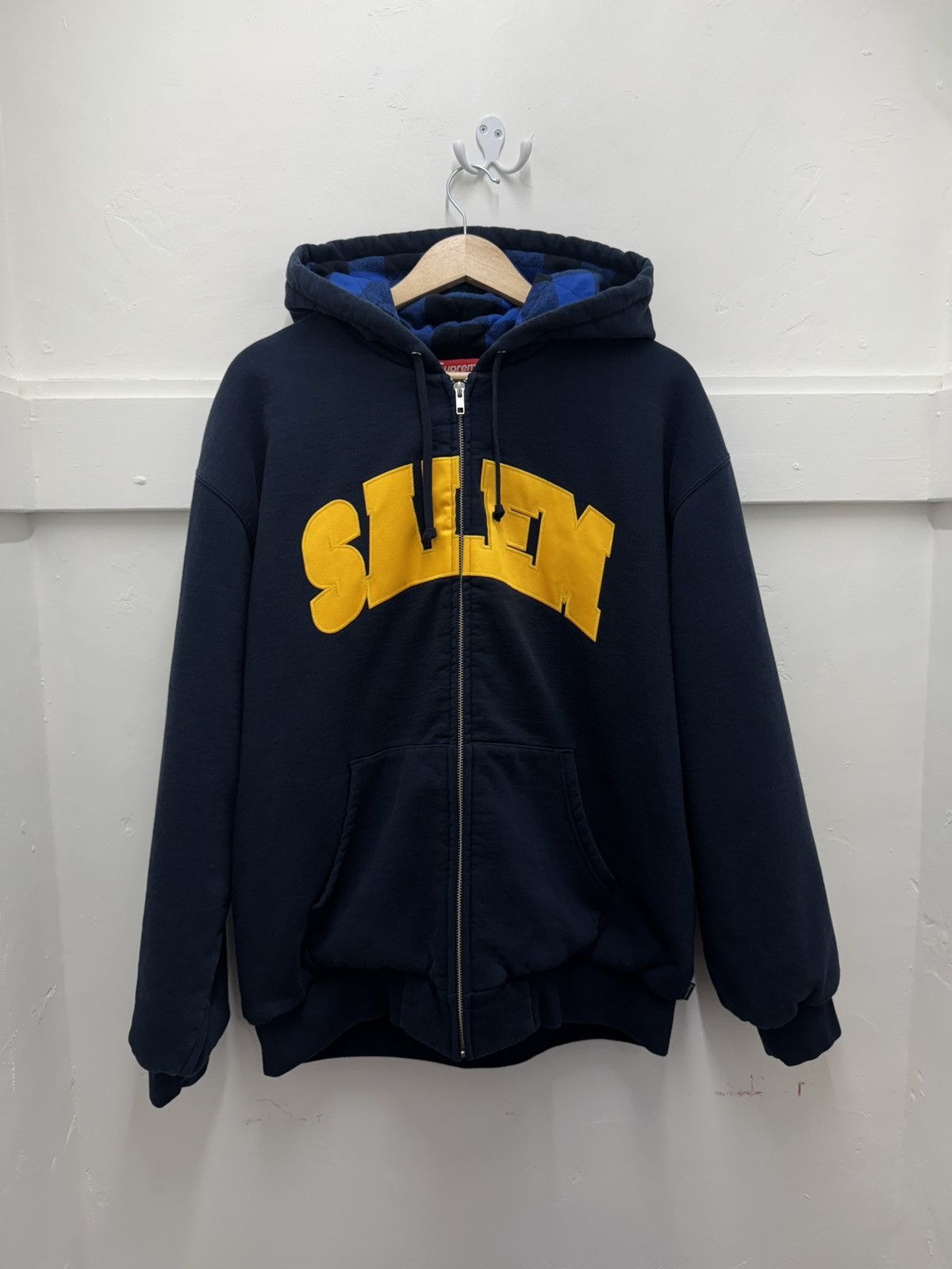 S4LEM × Supreme Supreme Salem Navy / Yellow Zip Up Size US L / EU 52-54 / 3 - 1 Thumbnail