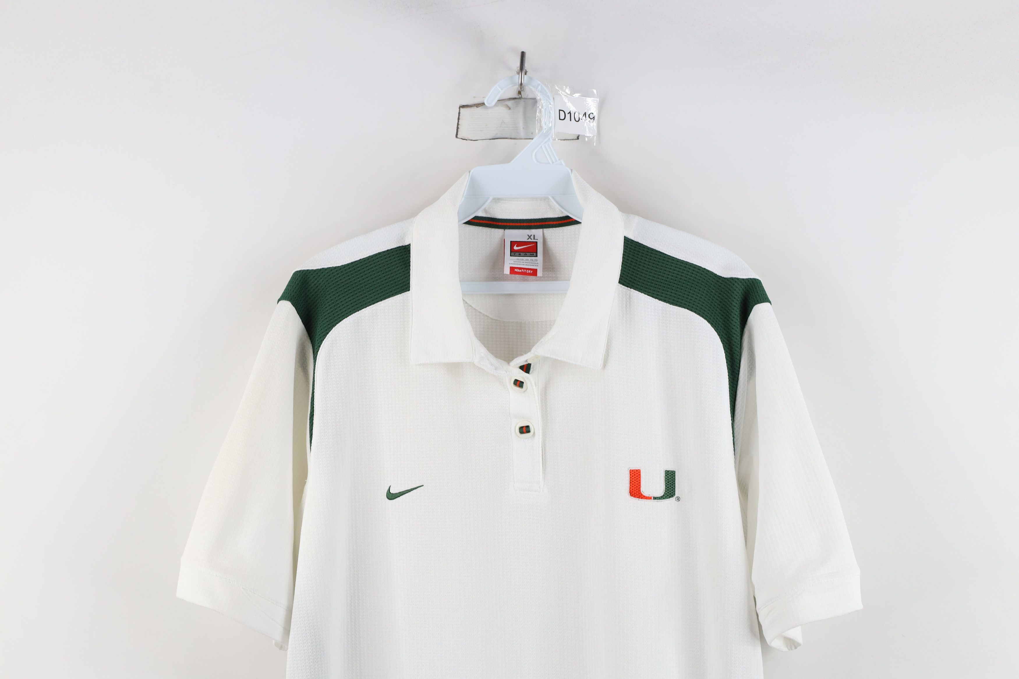 Nike × Vintage Vintage Nike University of Miami Thermal Knit Golf Polo Size XL / US 12-14 / IT 48-50 - 2 Thumbnail