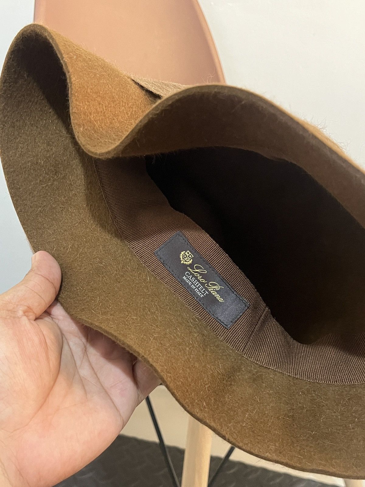 Loro Piana Brown Cashfelt Panama Hat Size 30 - 3 Thumbnail