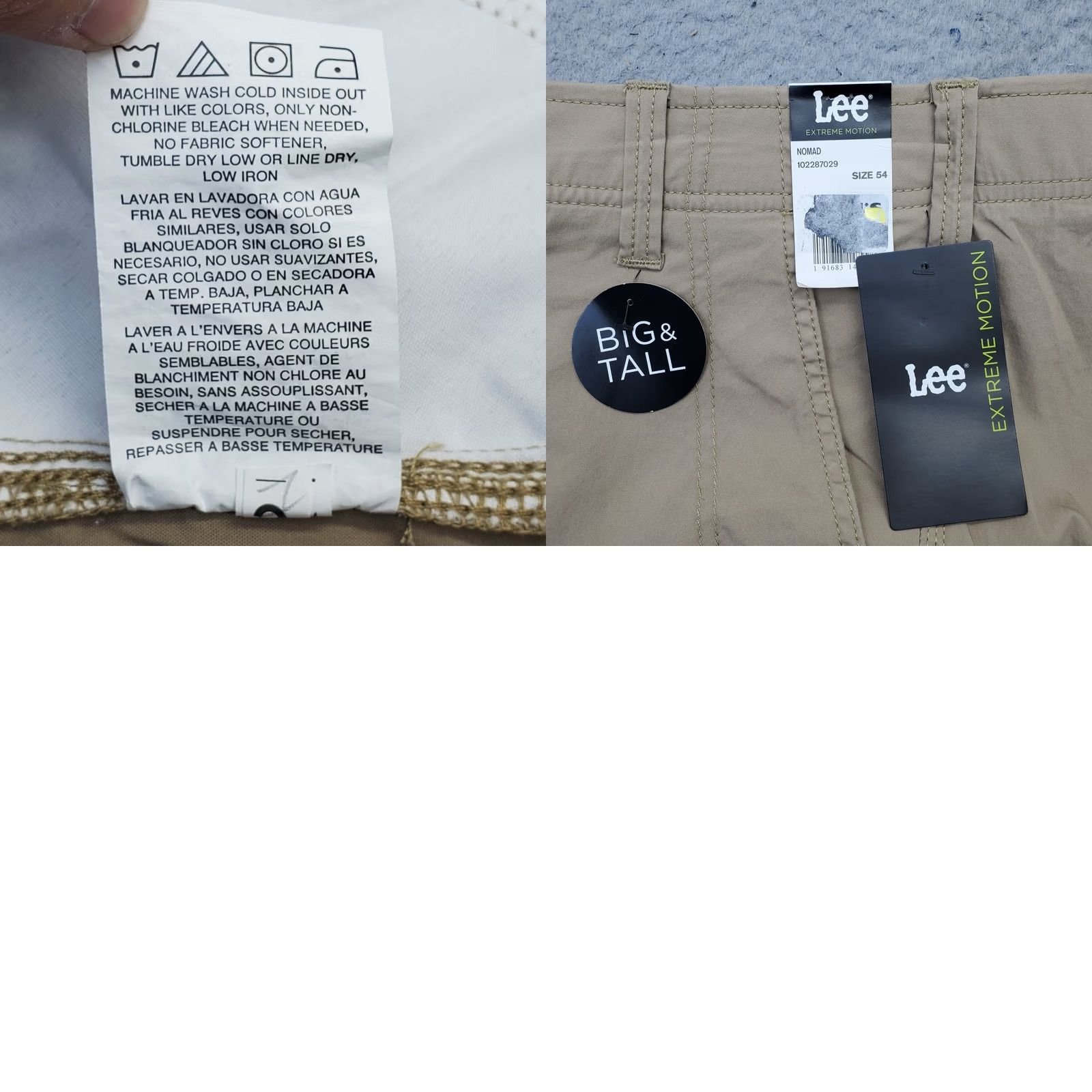 Lee Lee Mens 54 Brown Extreme Motion Cargo Shorts Relaxed Fit Waist 26.5" Inseam 10.25" Brown Cargo Pocket Cotton Shorts Size US 38 / EU 54 - 8 Thumbnail