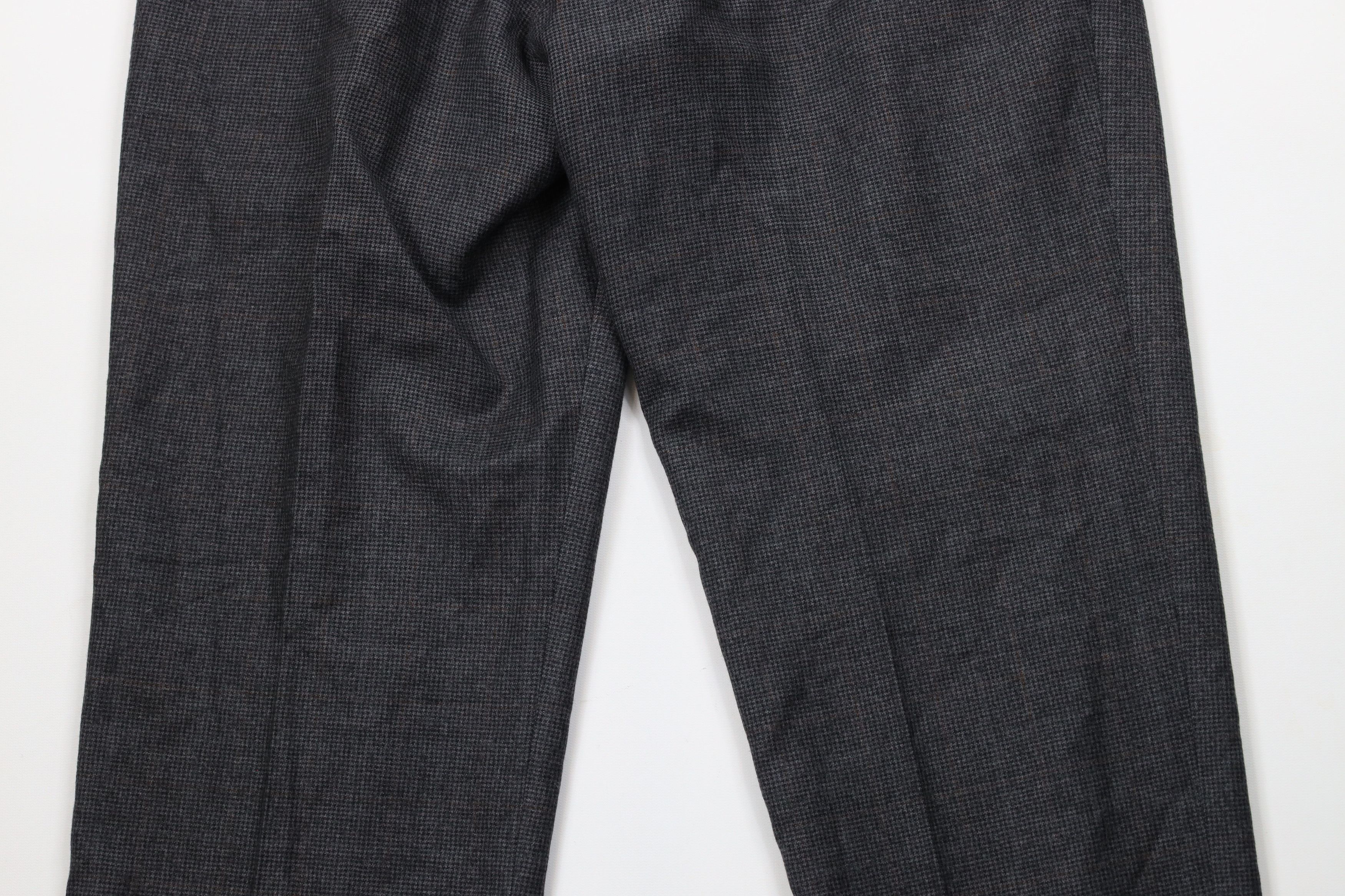 Ralph Lauren × Vintage Vintage Ralph Lauren Cuffed Wool Houndstooth Wide Leg Pants Size US 34 / EU 50 - 10 Thumbnail