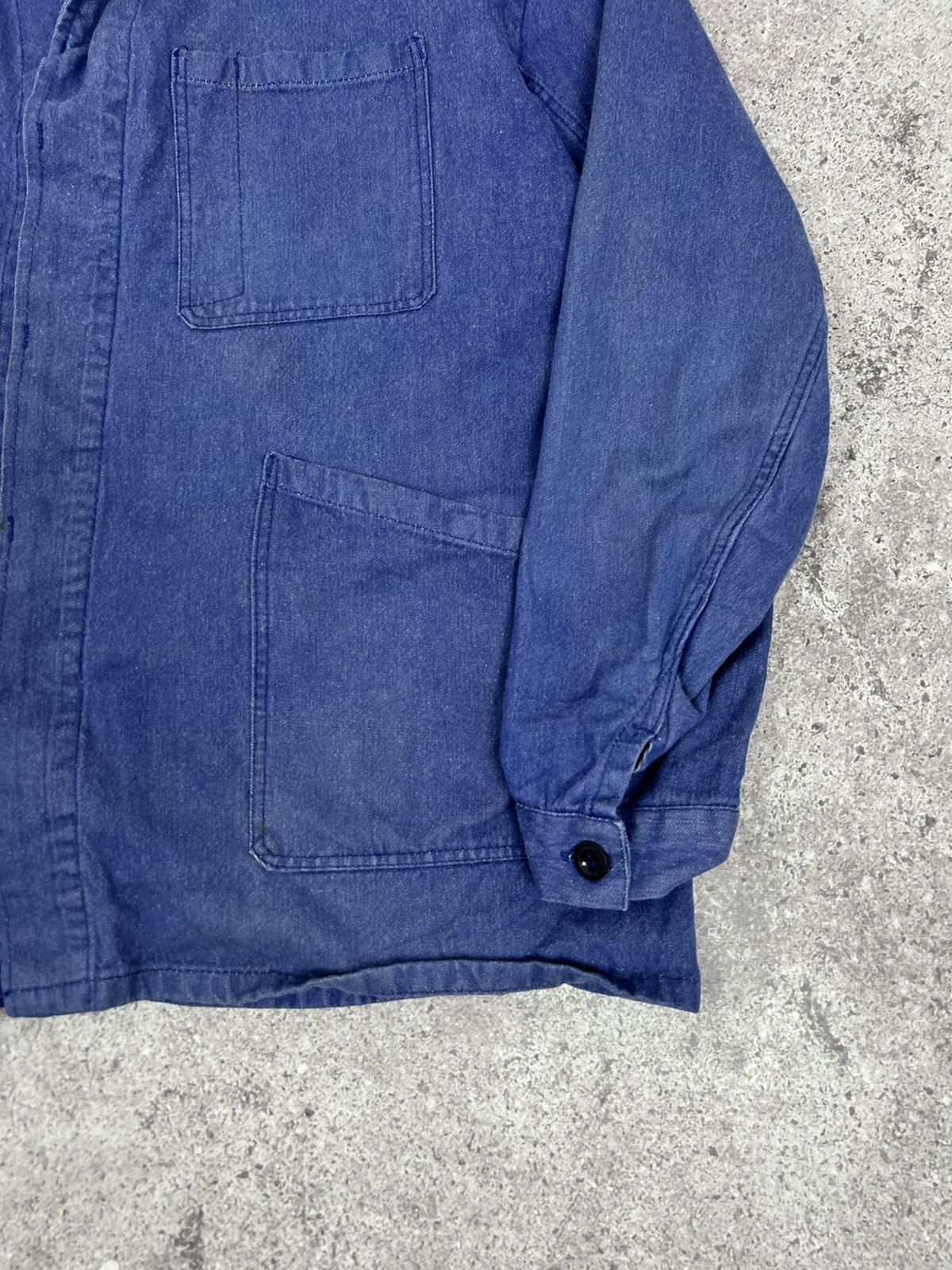 Other Vintage French Worker Work Jacket Cotton Blue Size US XL / EU 56 / 4 - 6 Thumbnail