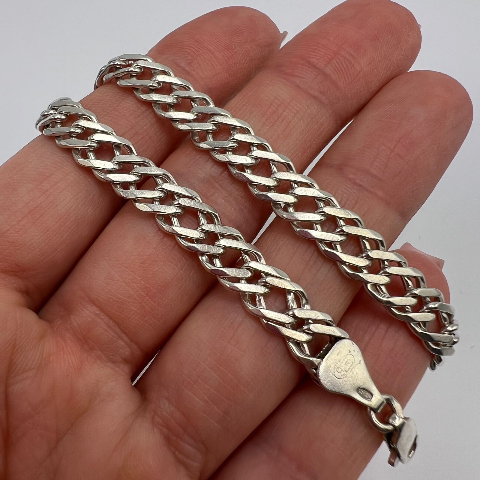 Sterling Silver Sterling Silver 925 Curb Chain Bracelet Jewelry 11.63g Size ONE SIZE - 6 Thumbnail