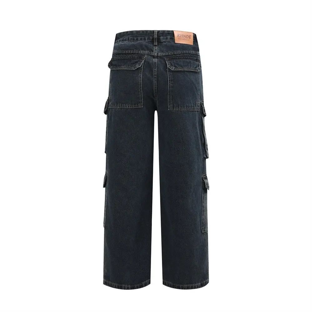 Japanese Brand × Jean Cargo Black Denim Jeans Size US 27 - 2 Thumbnail