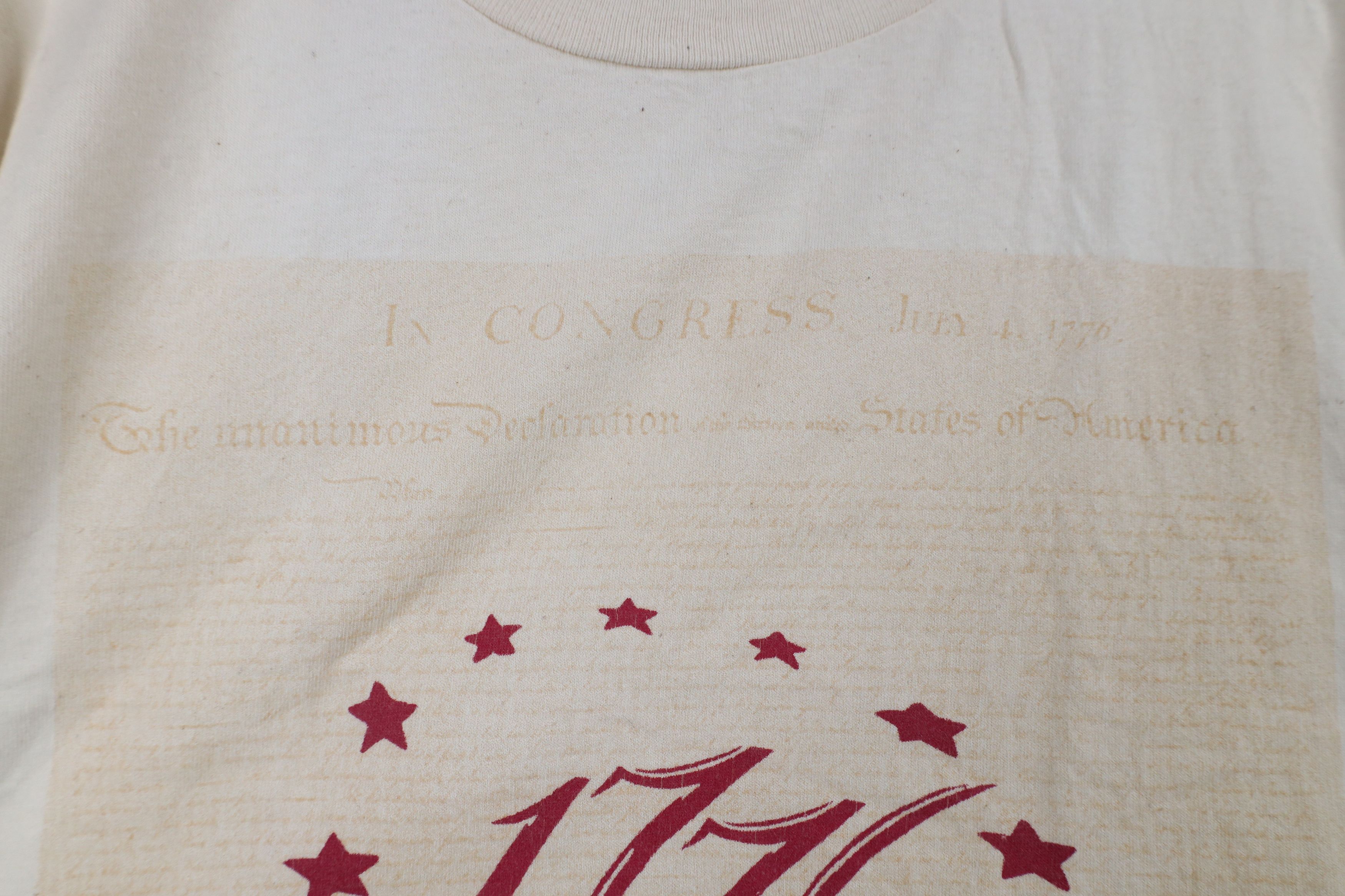 Vintage Vintage 90s 1776 Declaration of Independence T-Shirt Beige Size US M / EU 48-50 / 2 - 5 Thumbnail